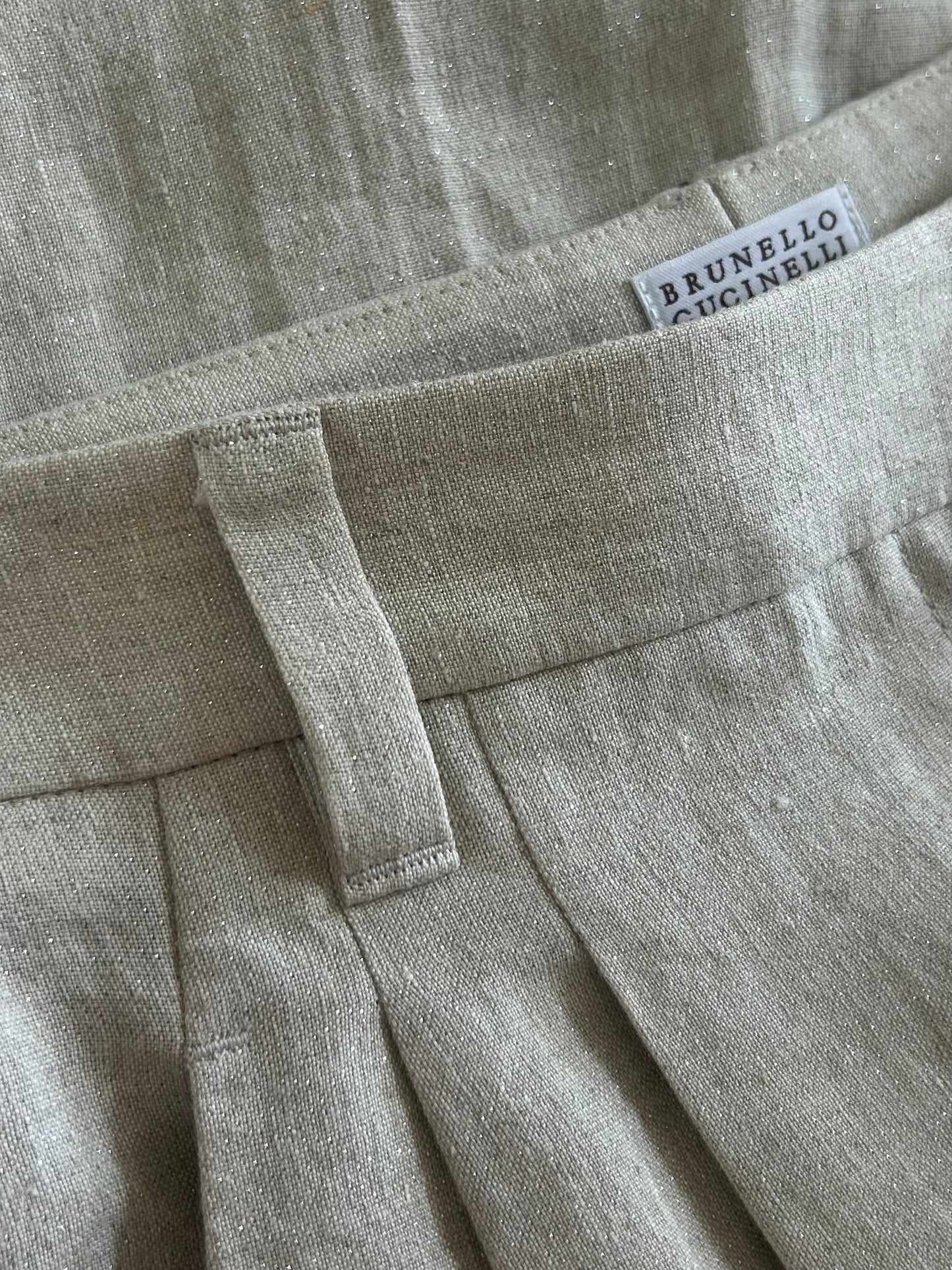Lurex linen pants