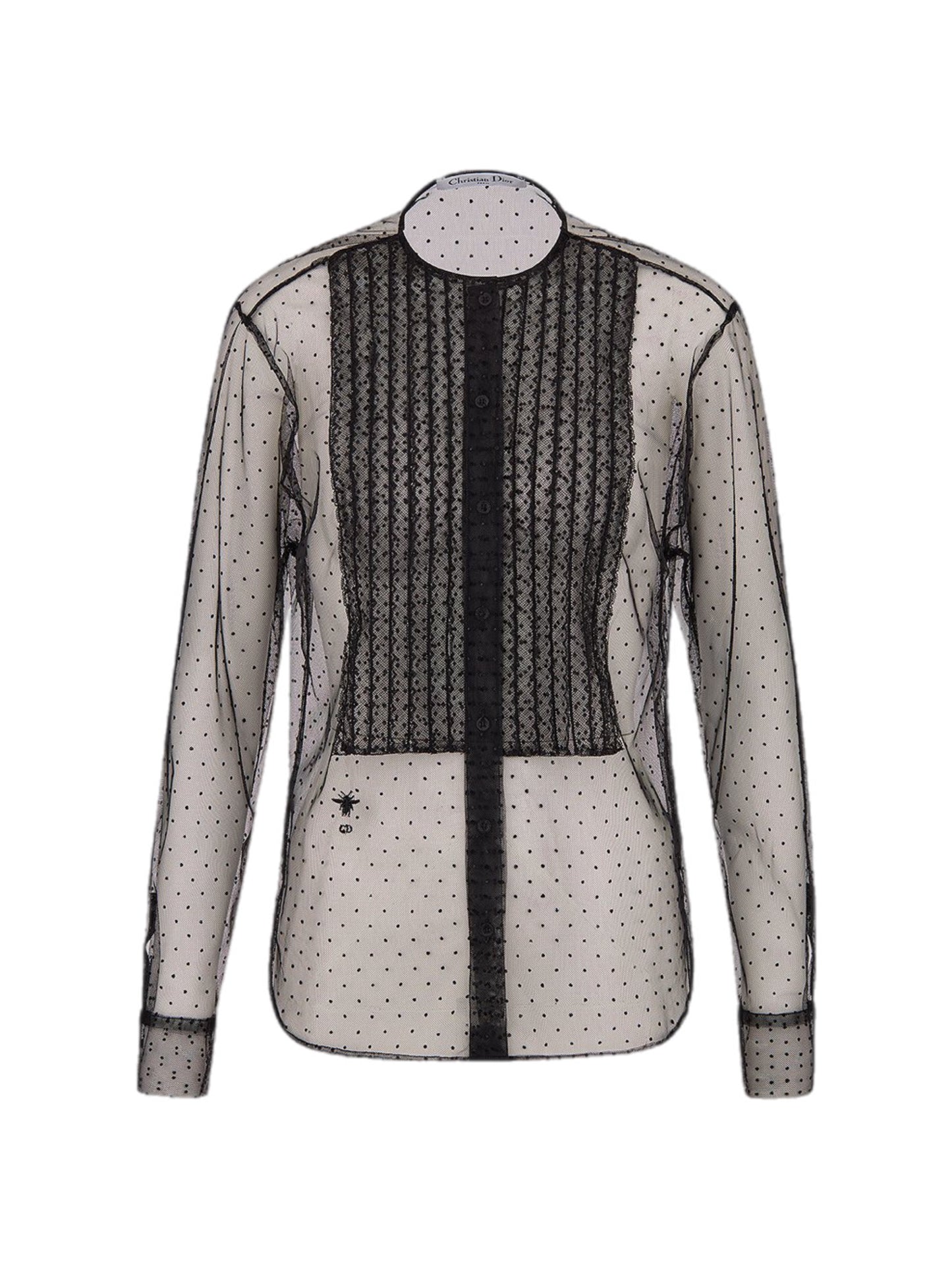 Sheer blouse plastron