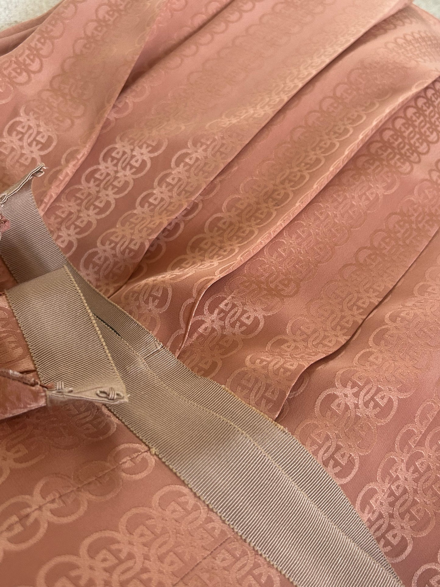 Monogram silk skirt