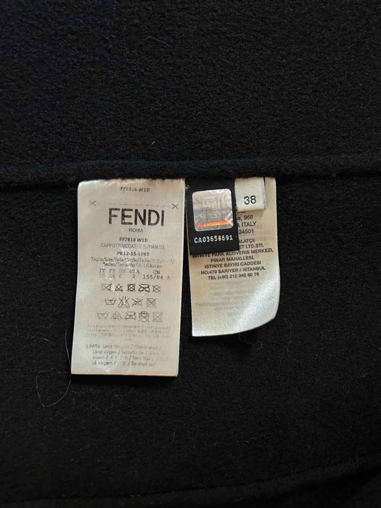 Black fur pockets coat
