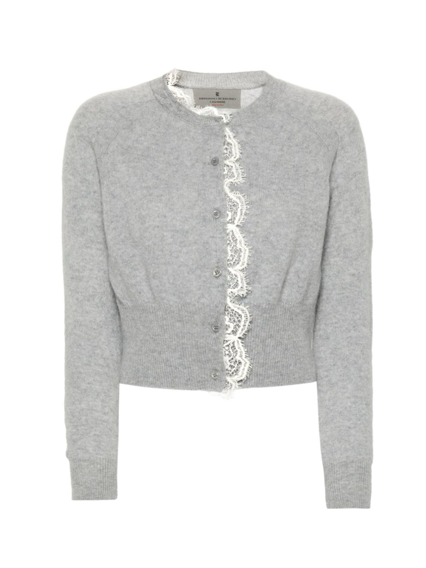 Cachemire and lace cardigan
