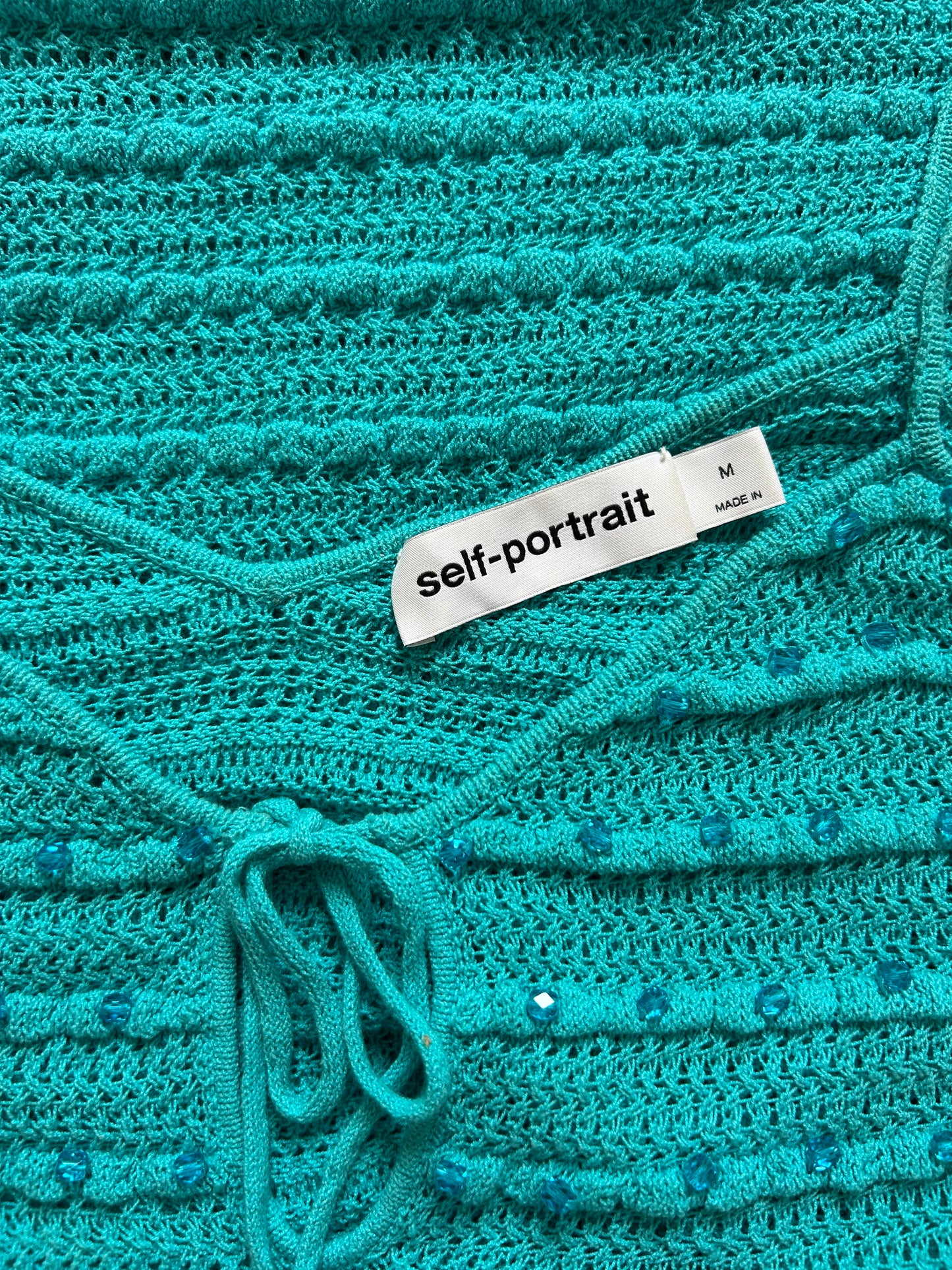 Turquoise crochet dress