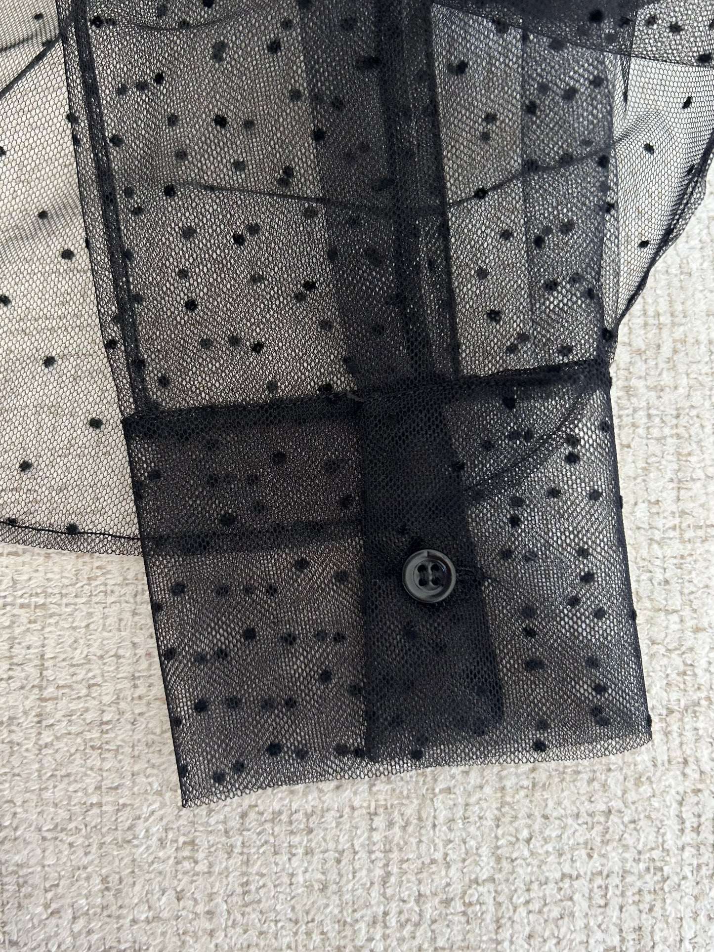 Sheer blouse plastron
