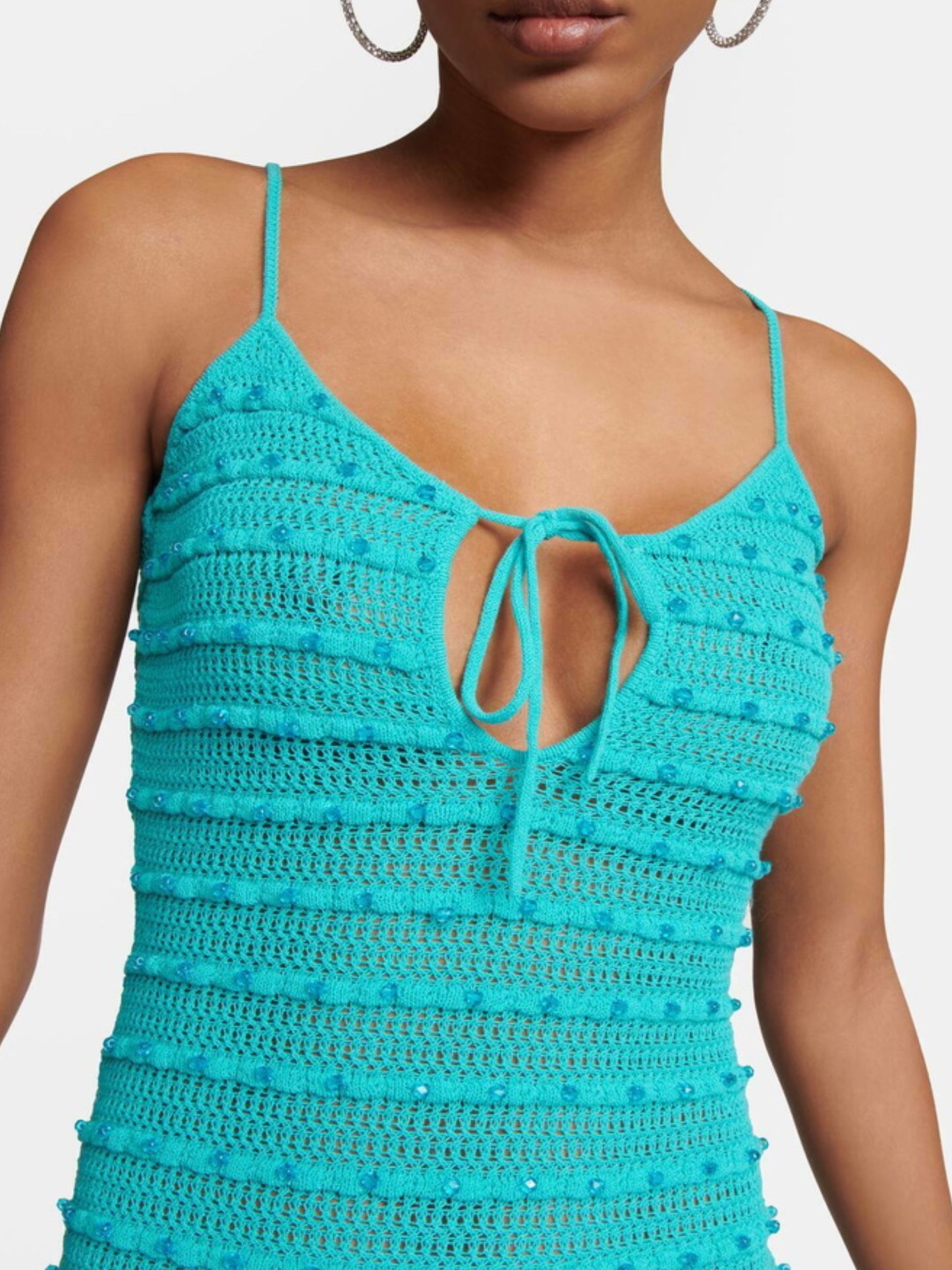 Turquoise crochet dress