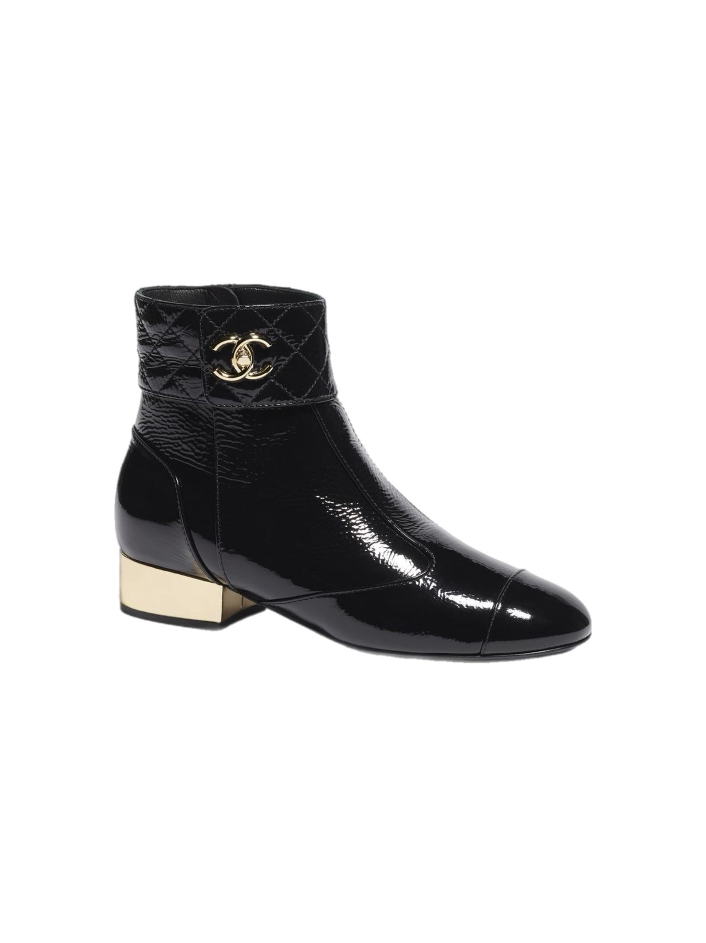 Patent leather ankle boots