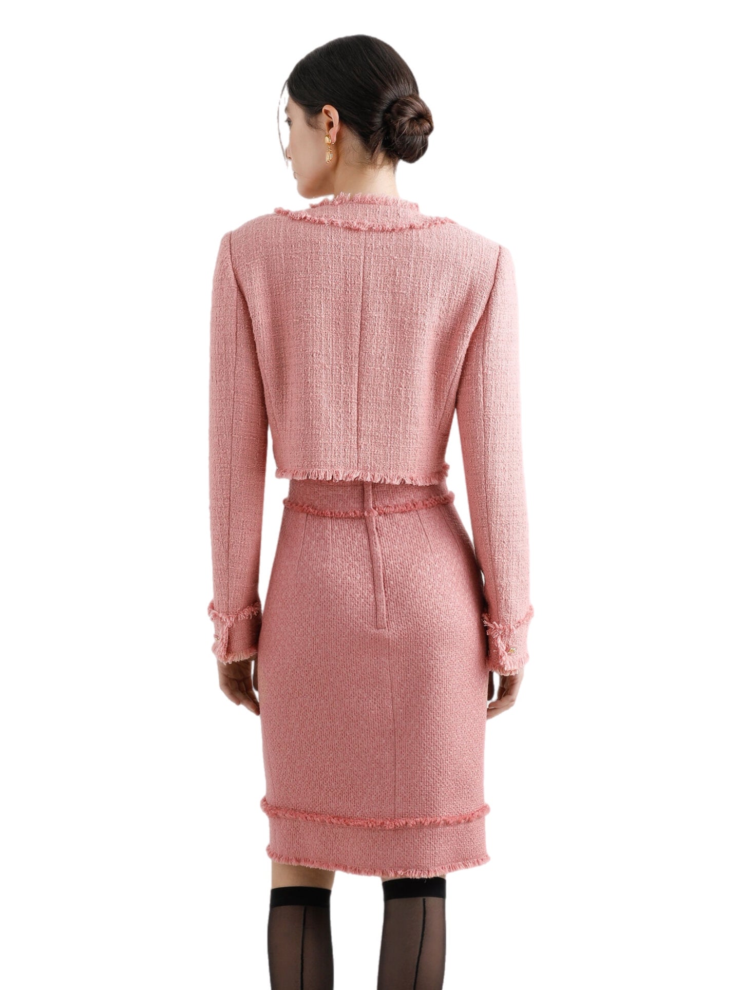 Pink tweed jacket