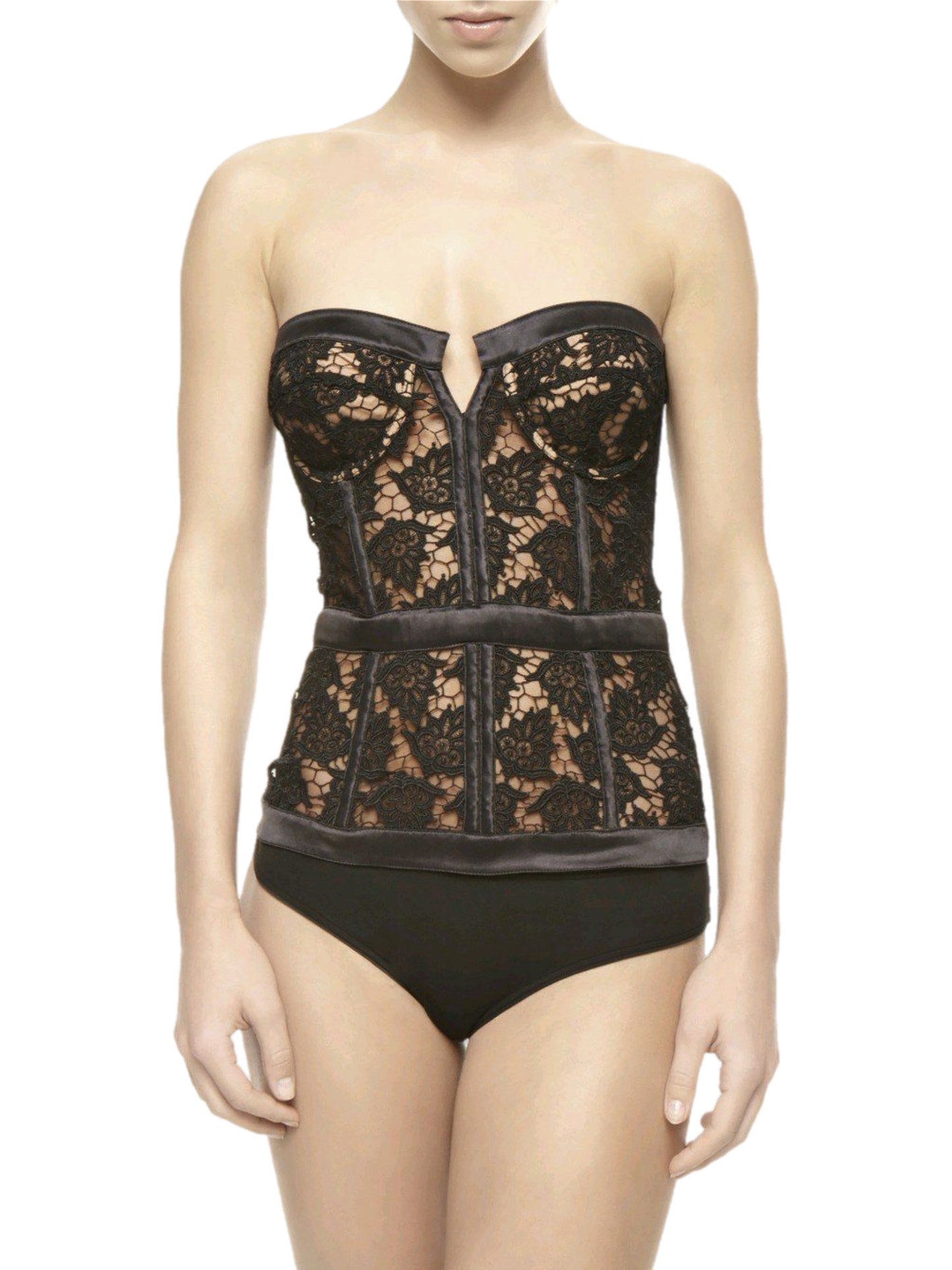 Black lace bustier