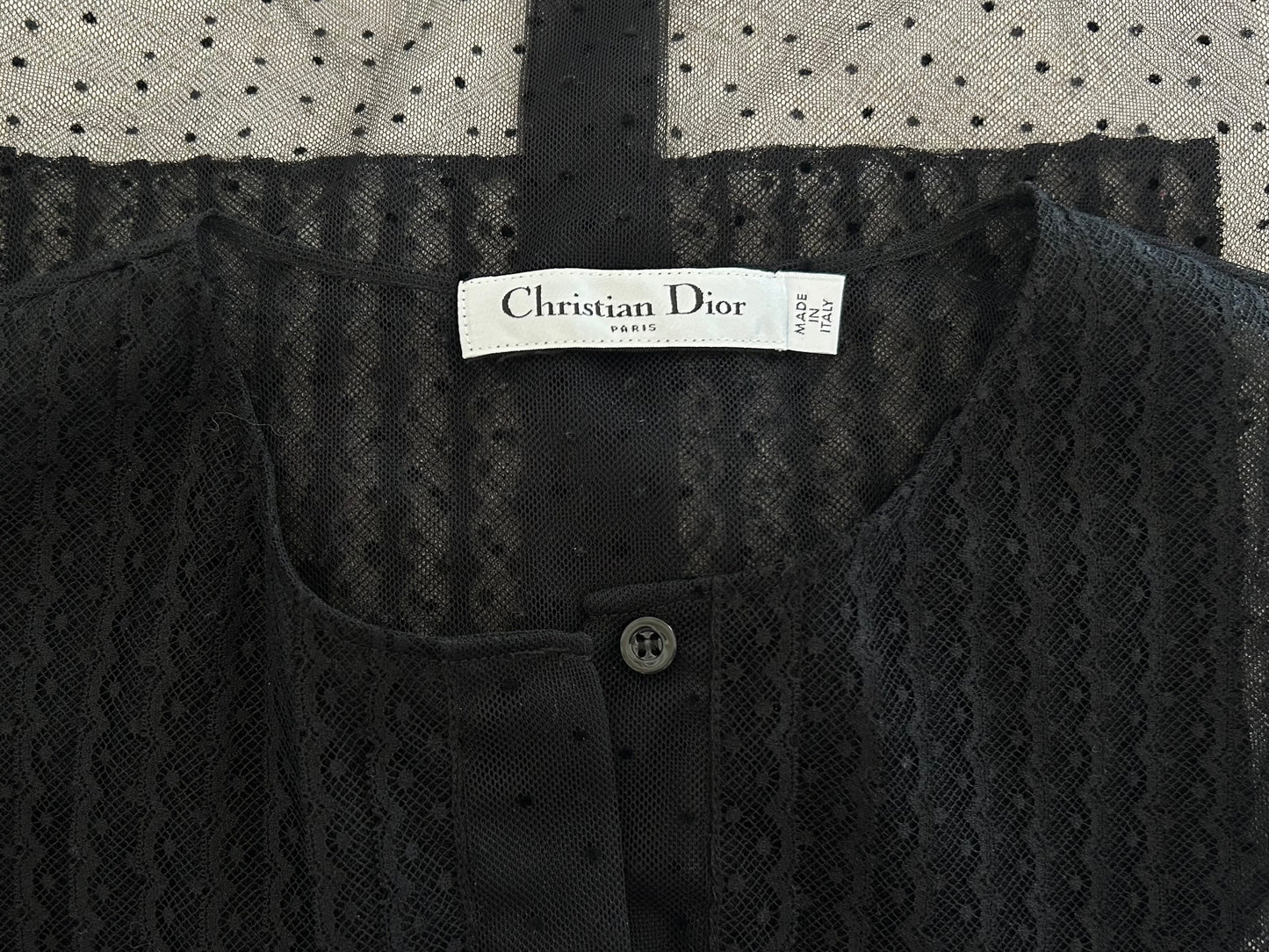 Sheer blouse plastron
