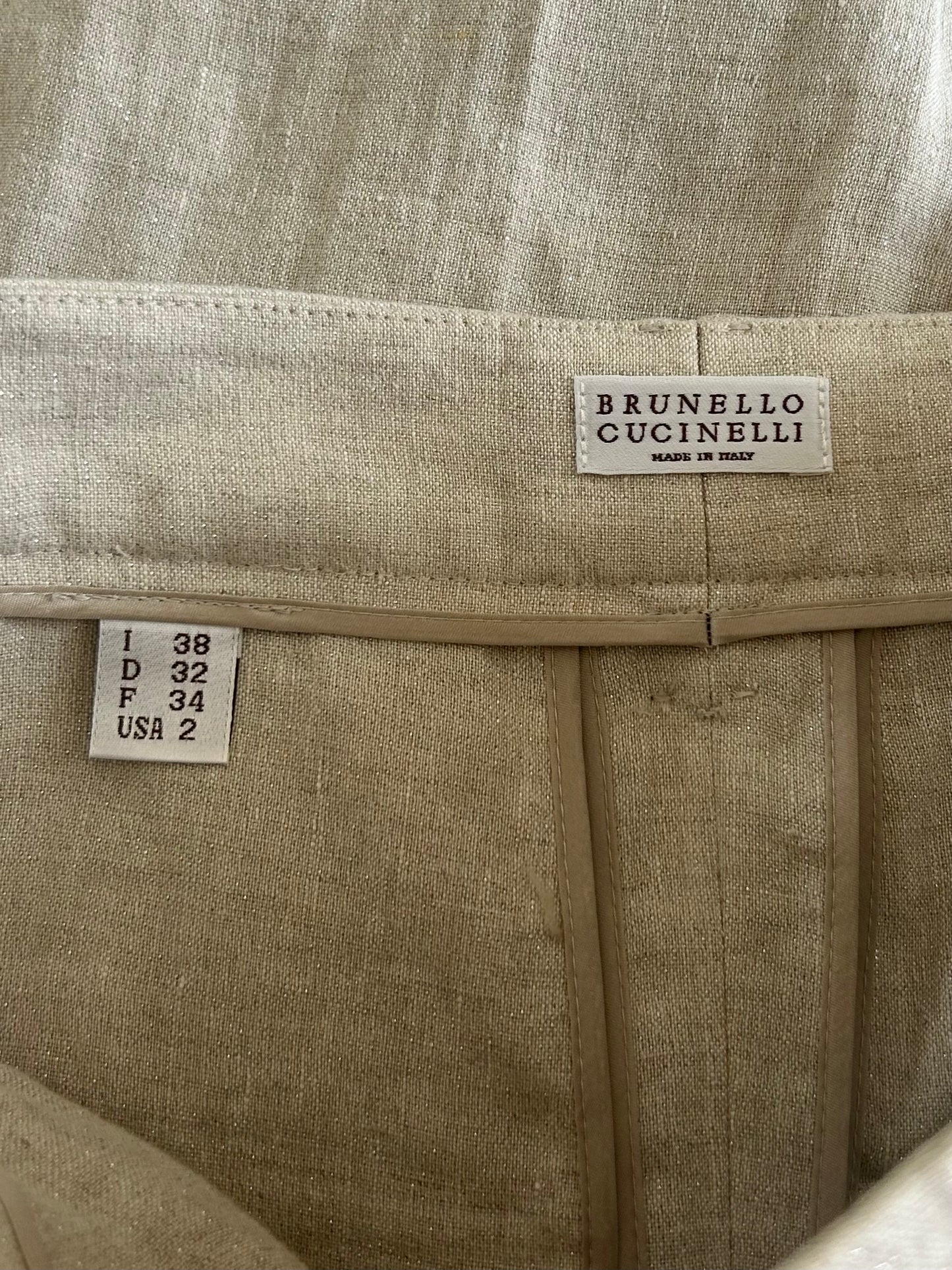 Lurex linen pants