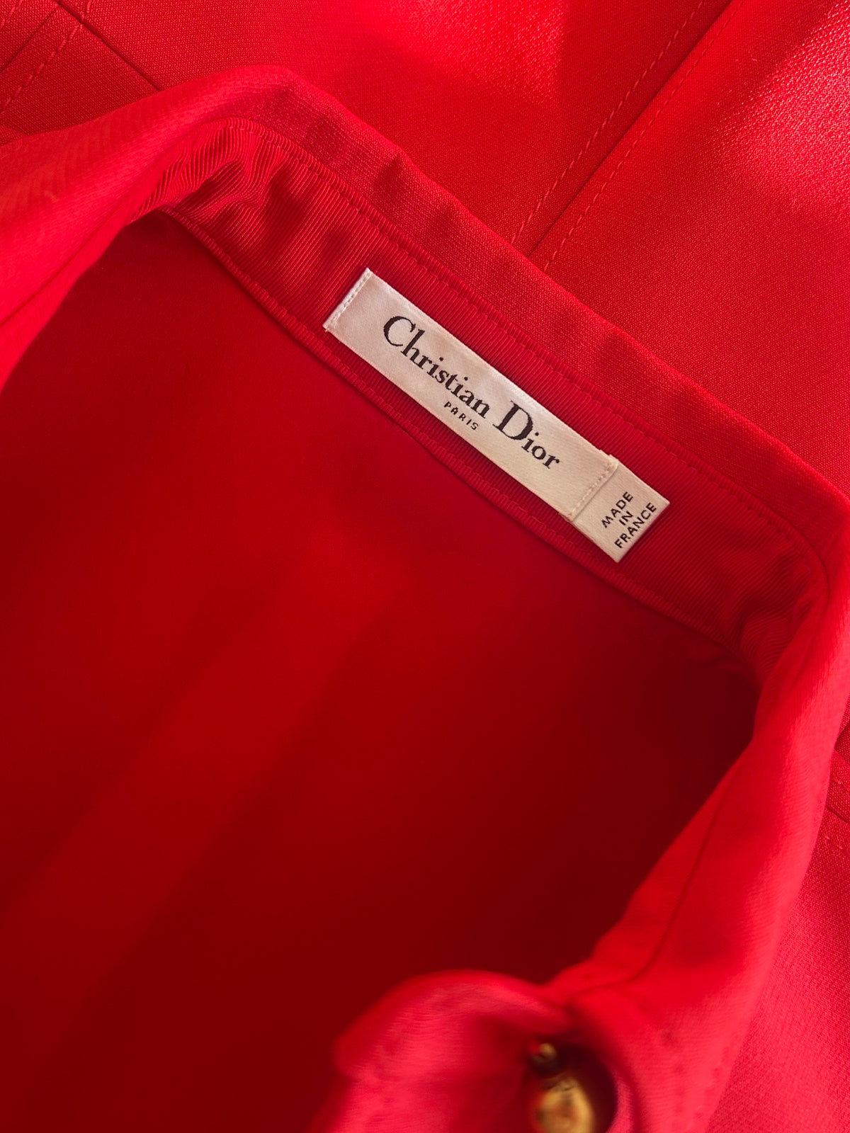 Red belted dress