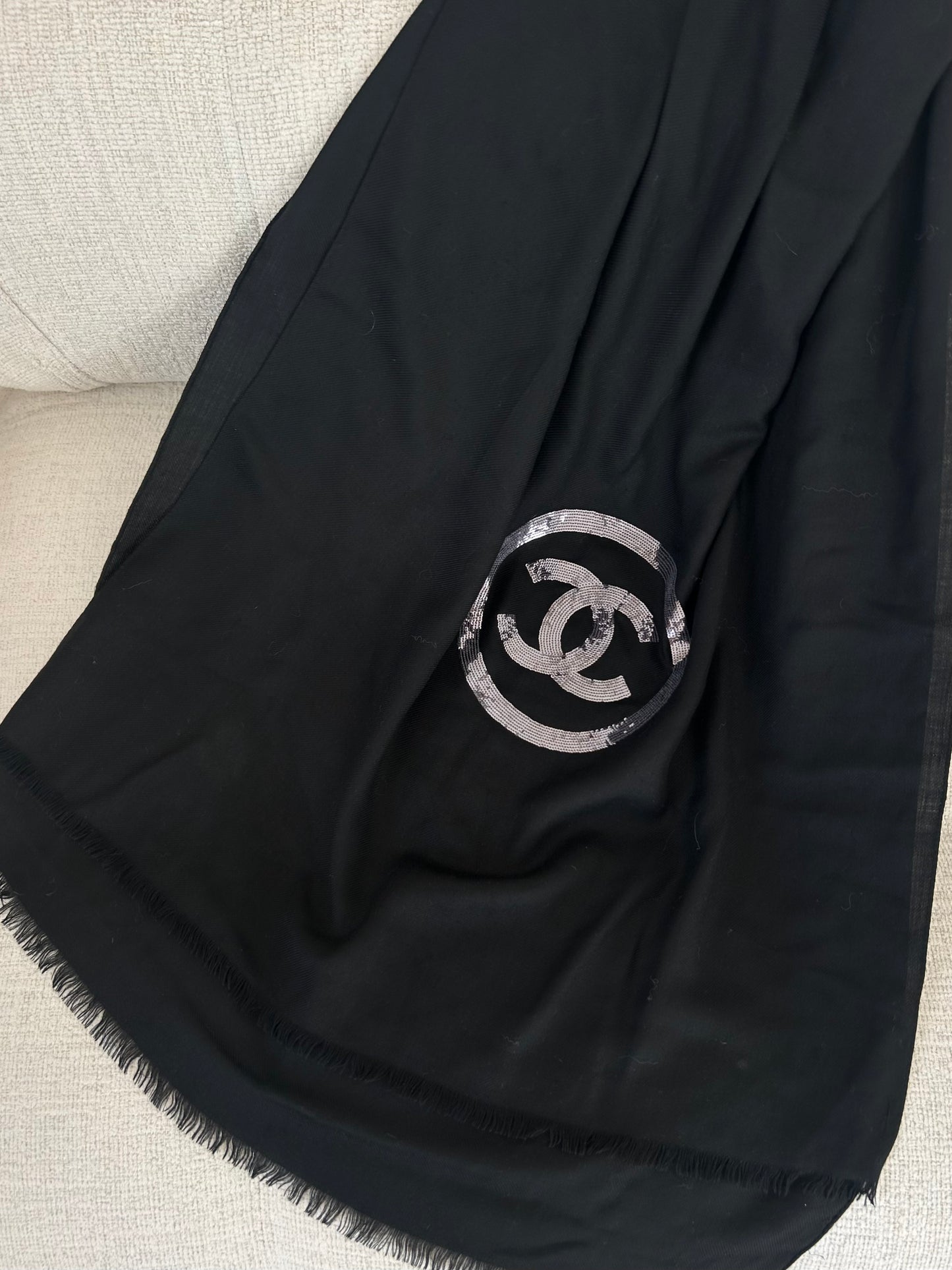 Black sequin scarf