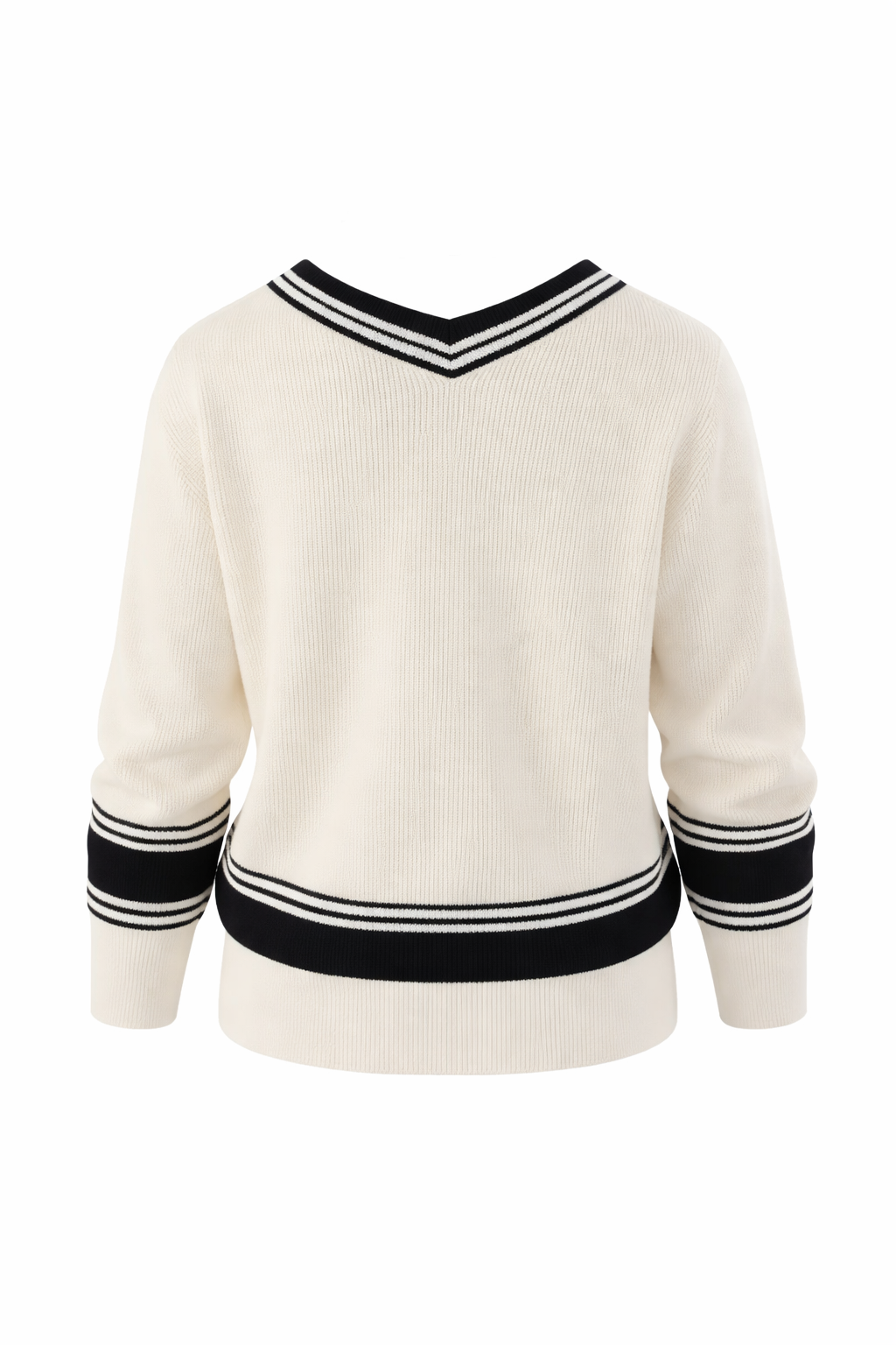 Black white stripes pullover