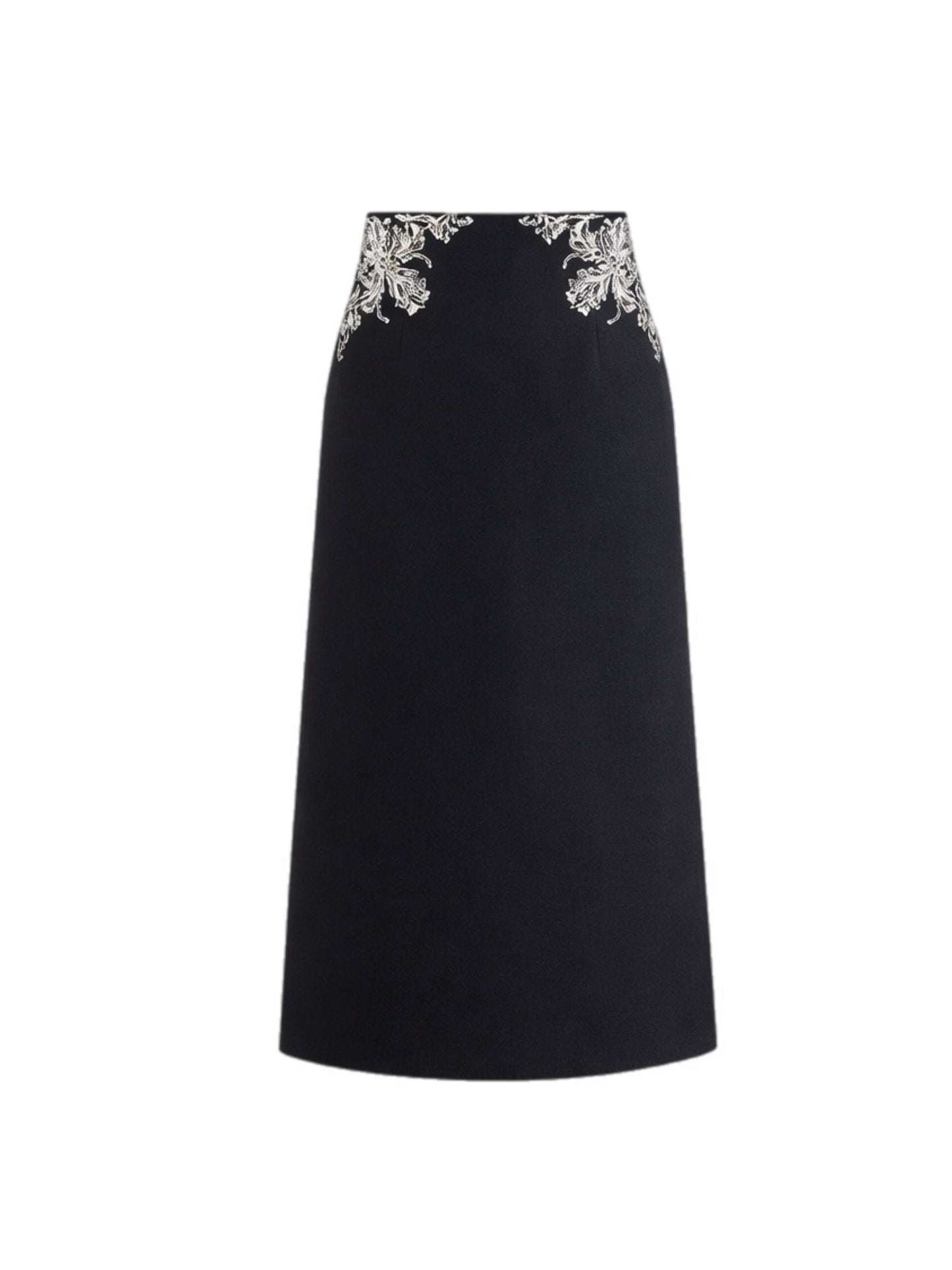 Embroidery midi skirt