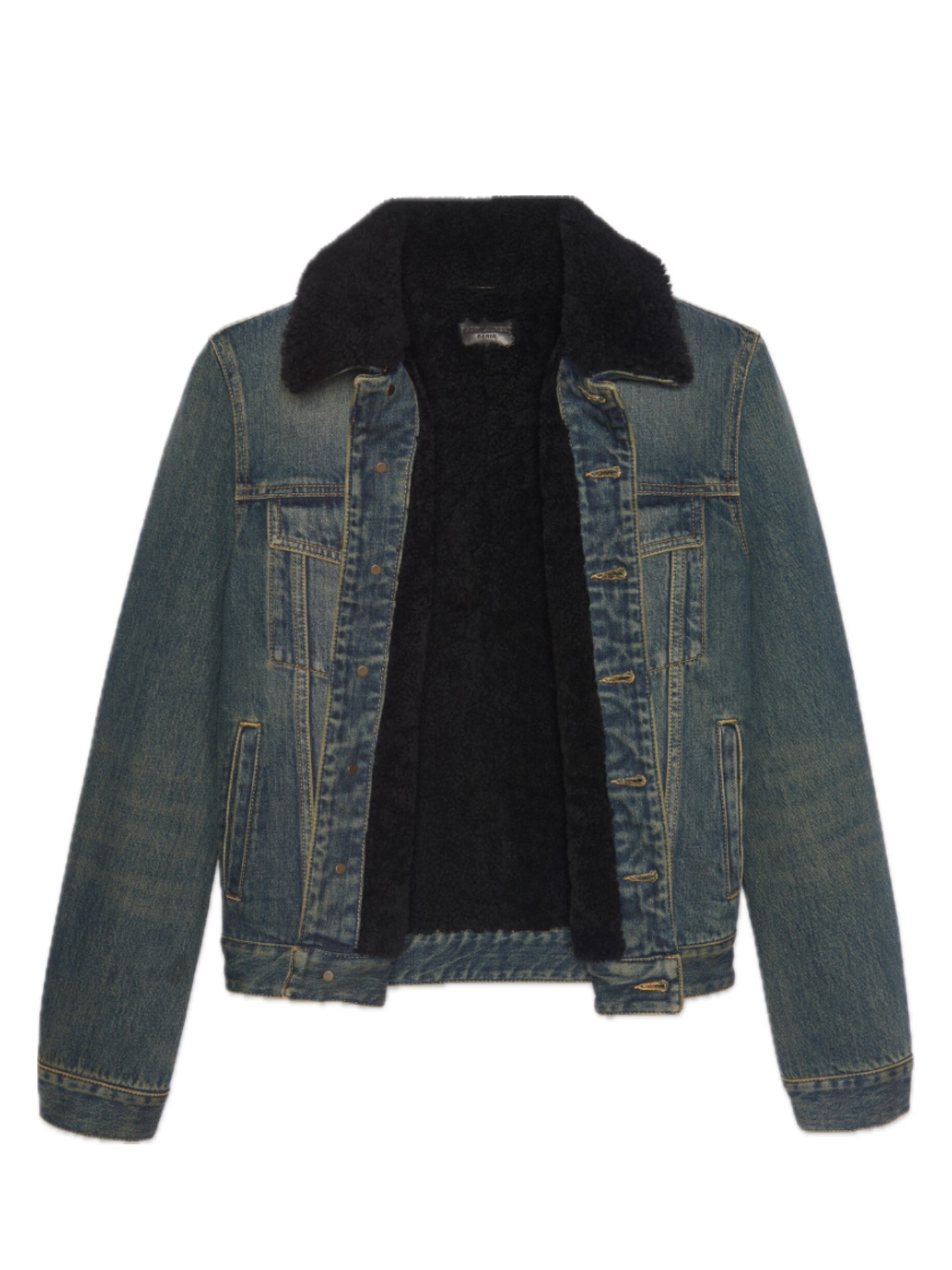 Fur denim jacket