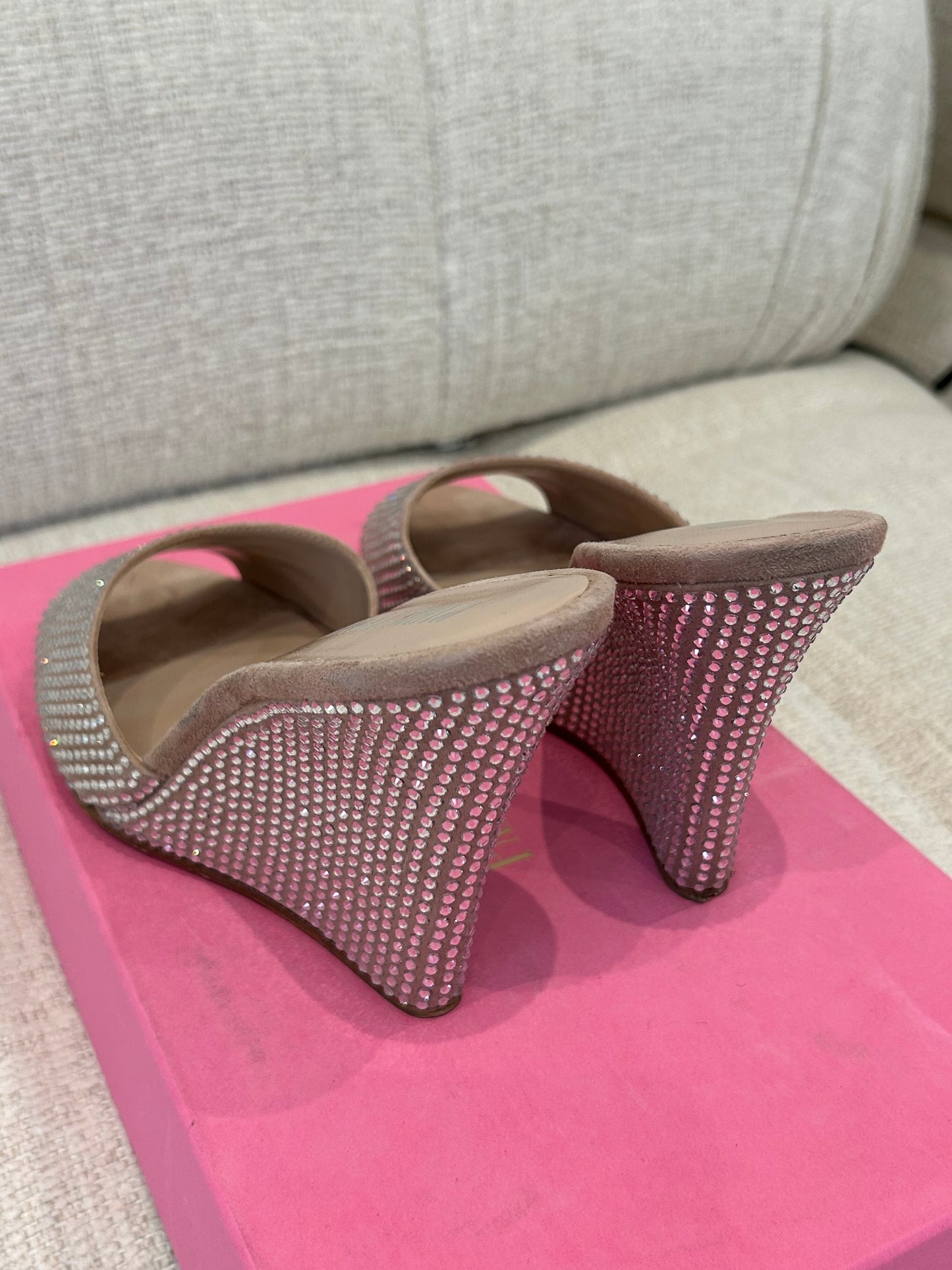 Nude strass mules