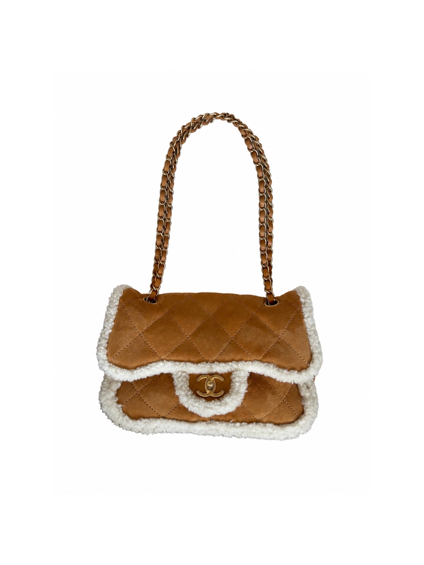 Shearling quilted bag