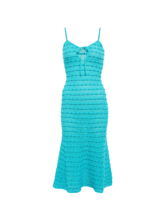 Turquoise crochet dress