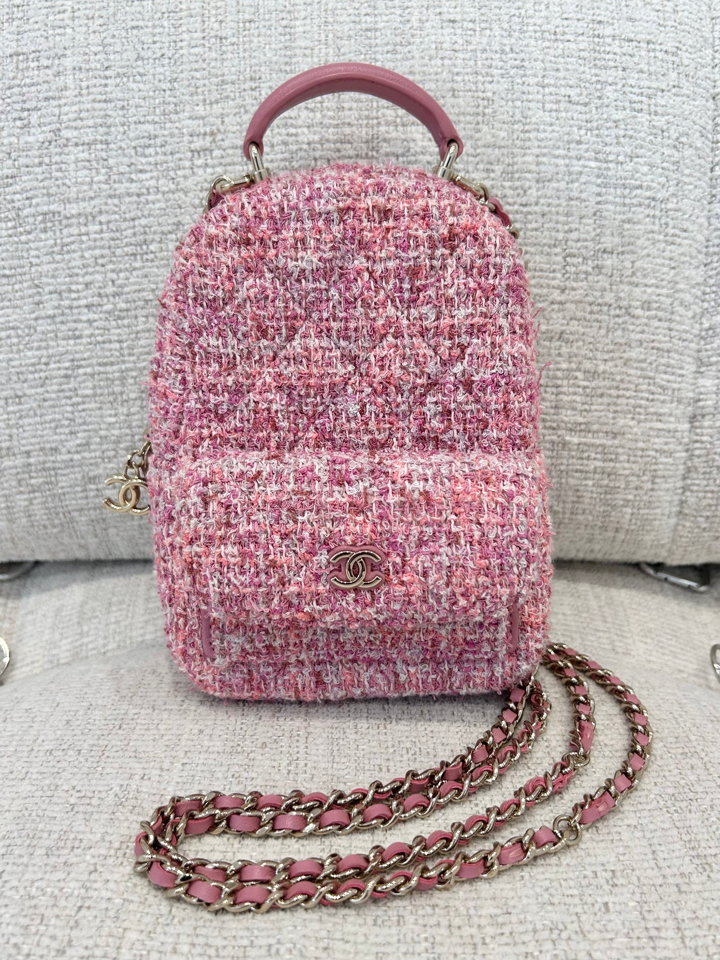 Mini tweed backpack