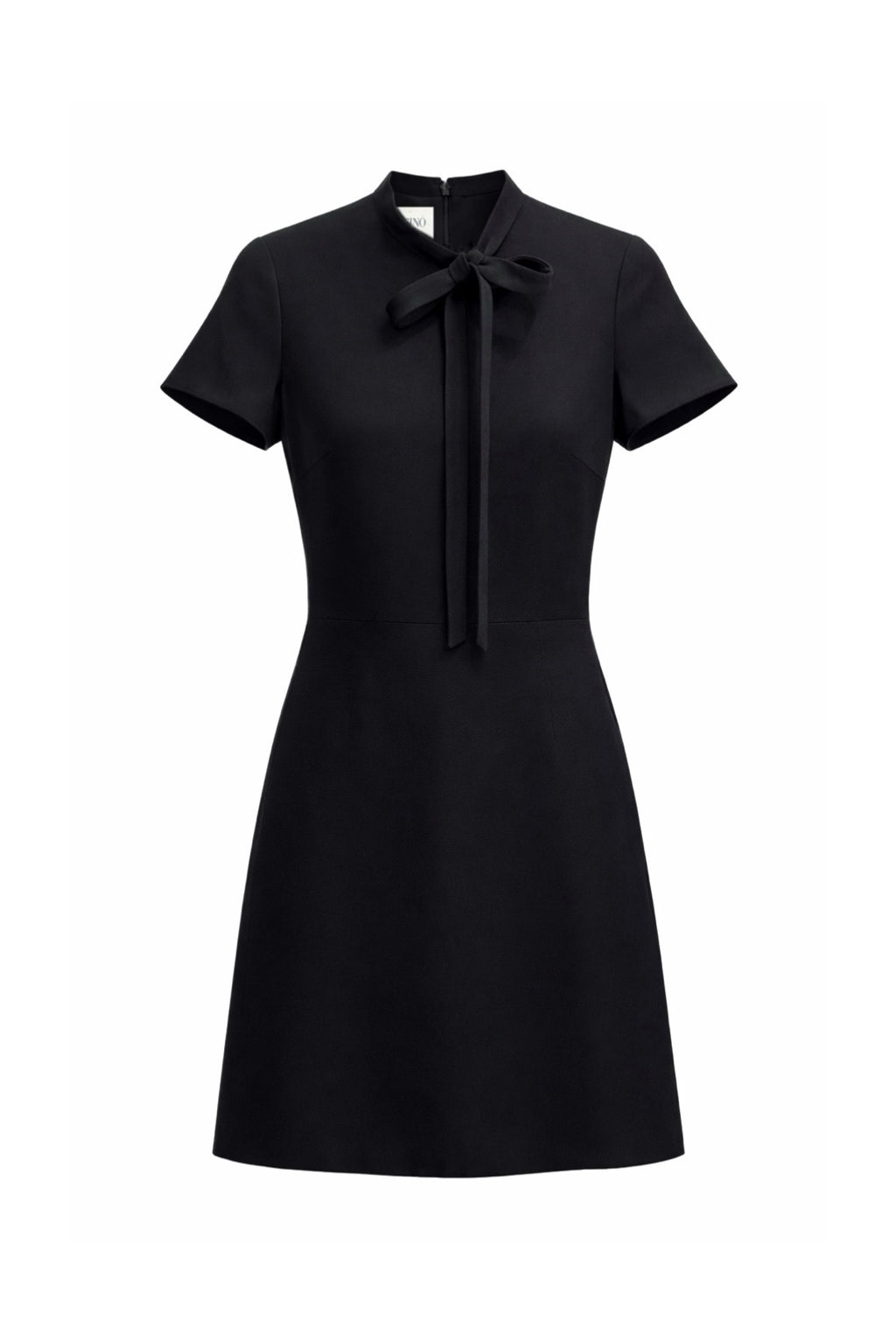 Black tie-neck dress