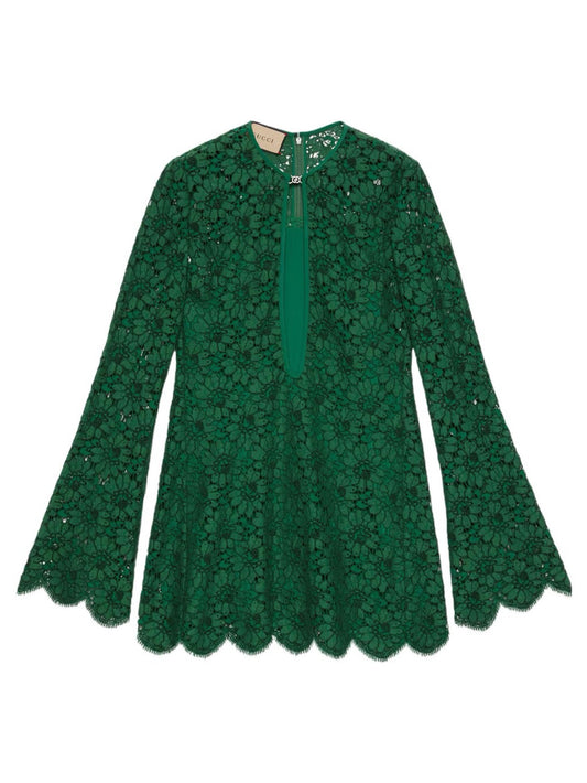 Green lace dress