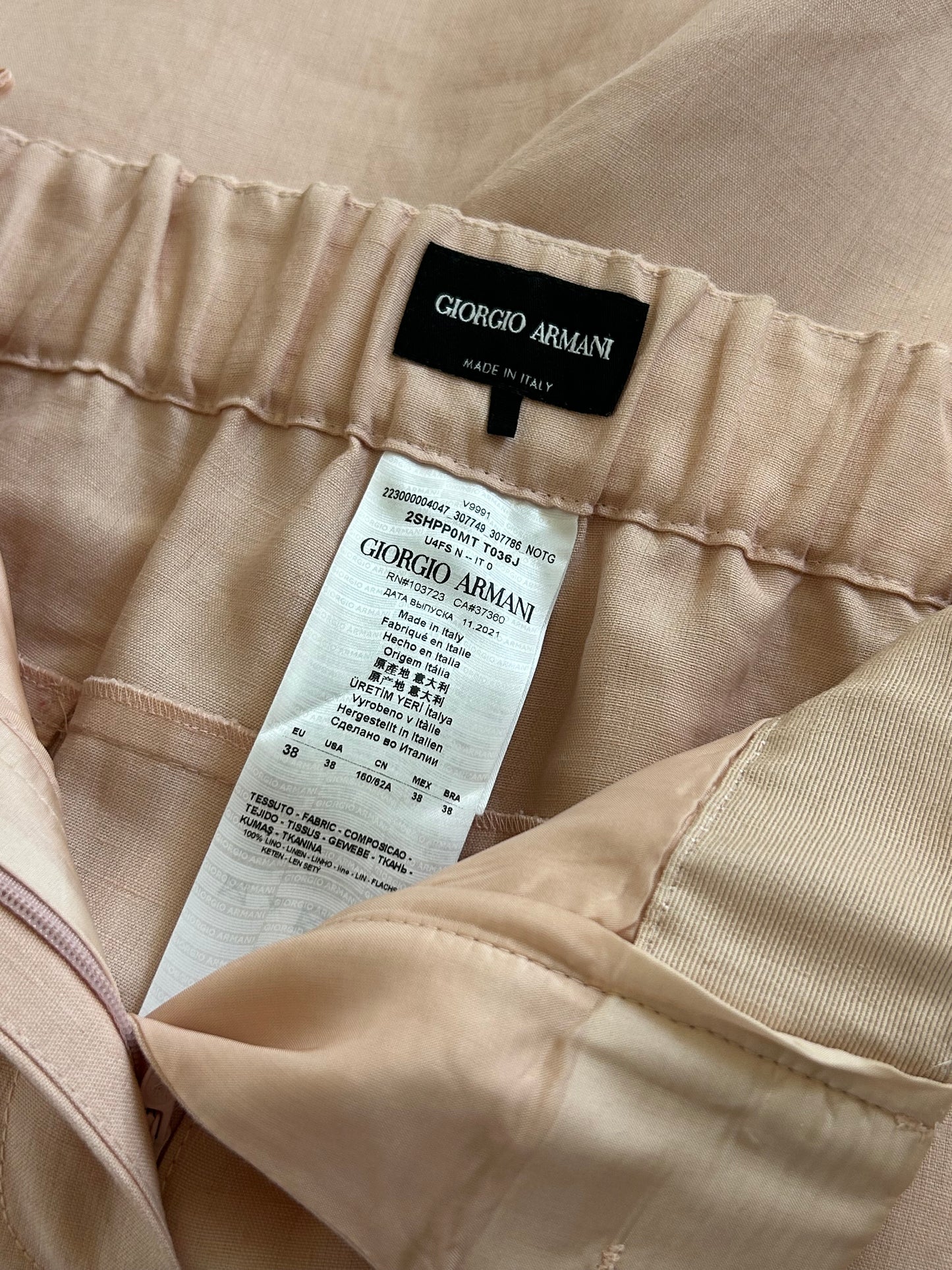 Light pink linen suit