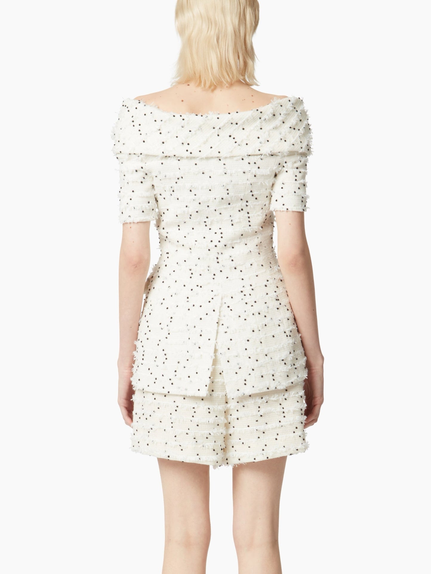 Off shoulder white jacket