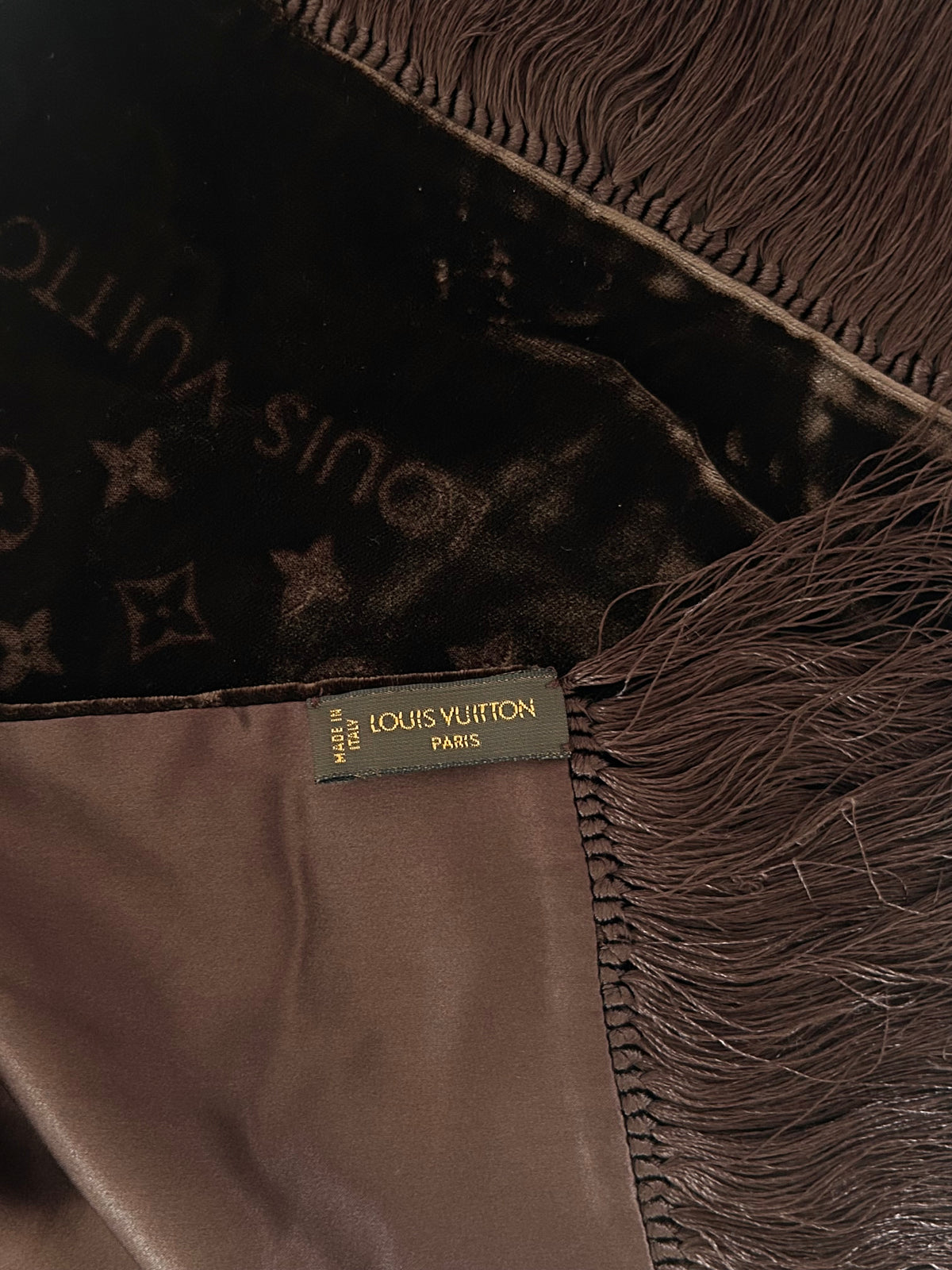 Brown velvet scarf