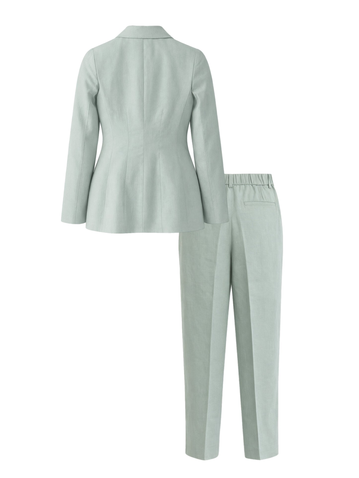 Almond green linen suit
