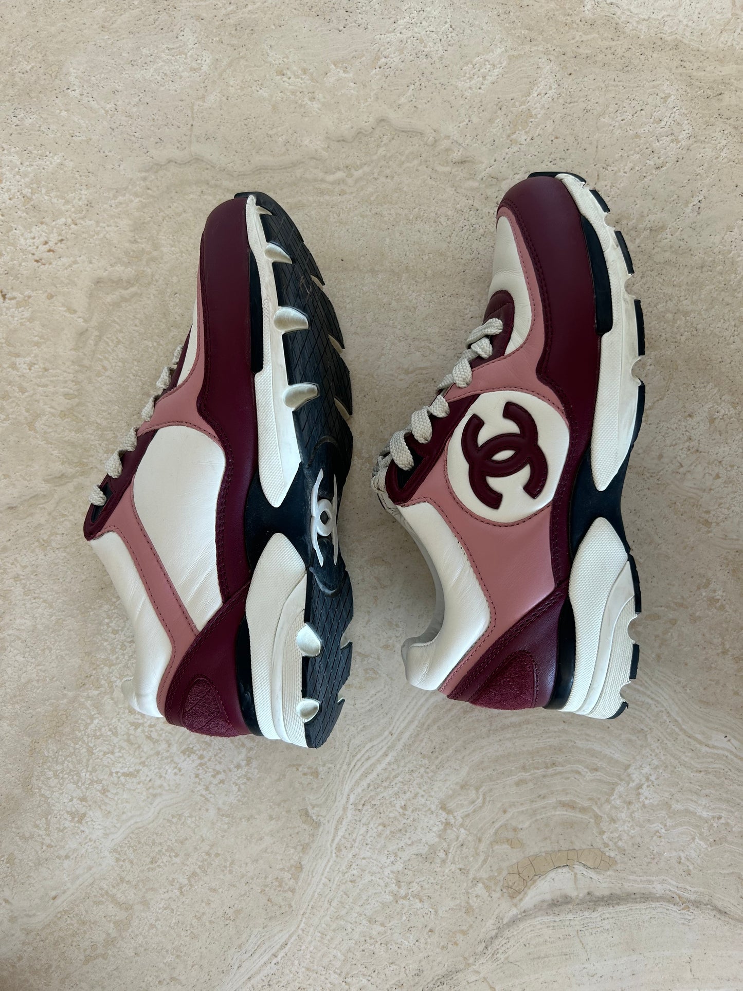 Burgundy sneakers