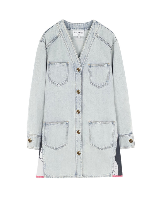 Denim camellia jacket