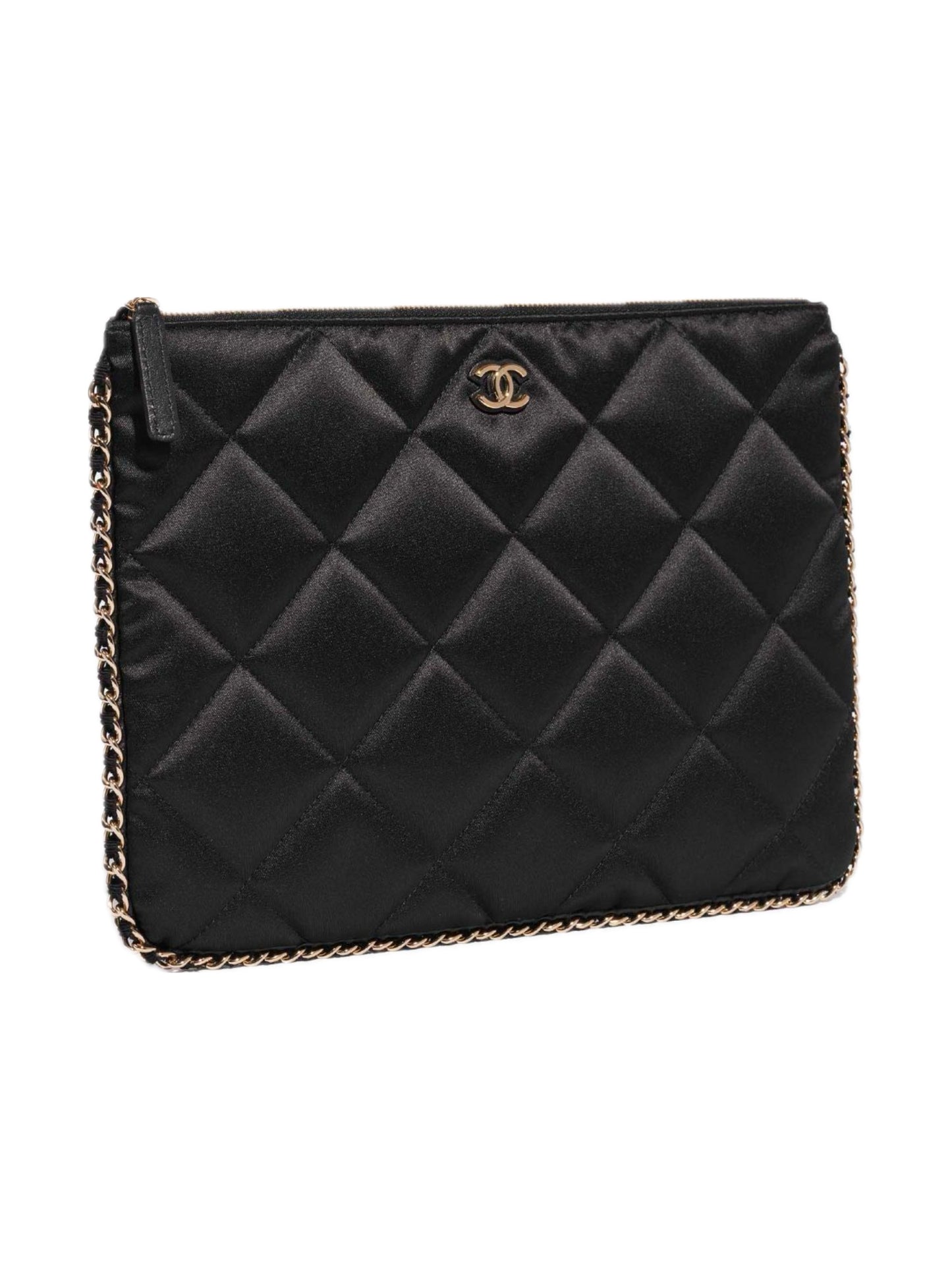 Quilted chain clutch