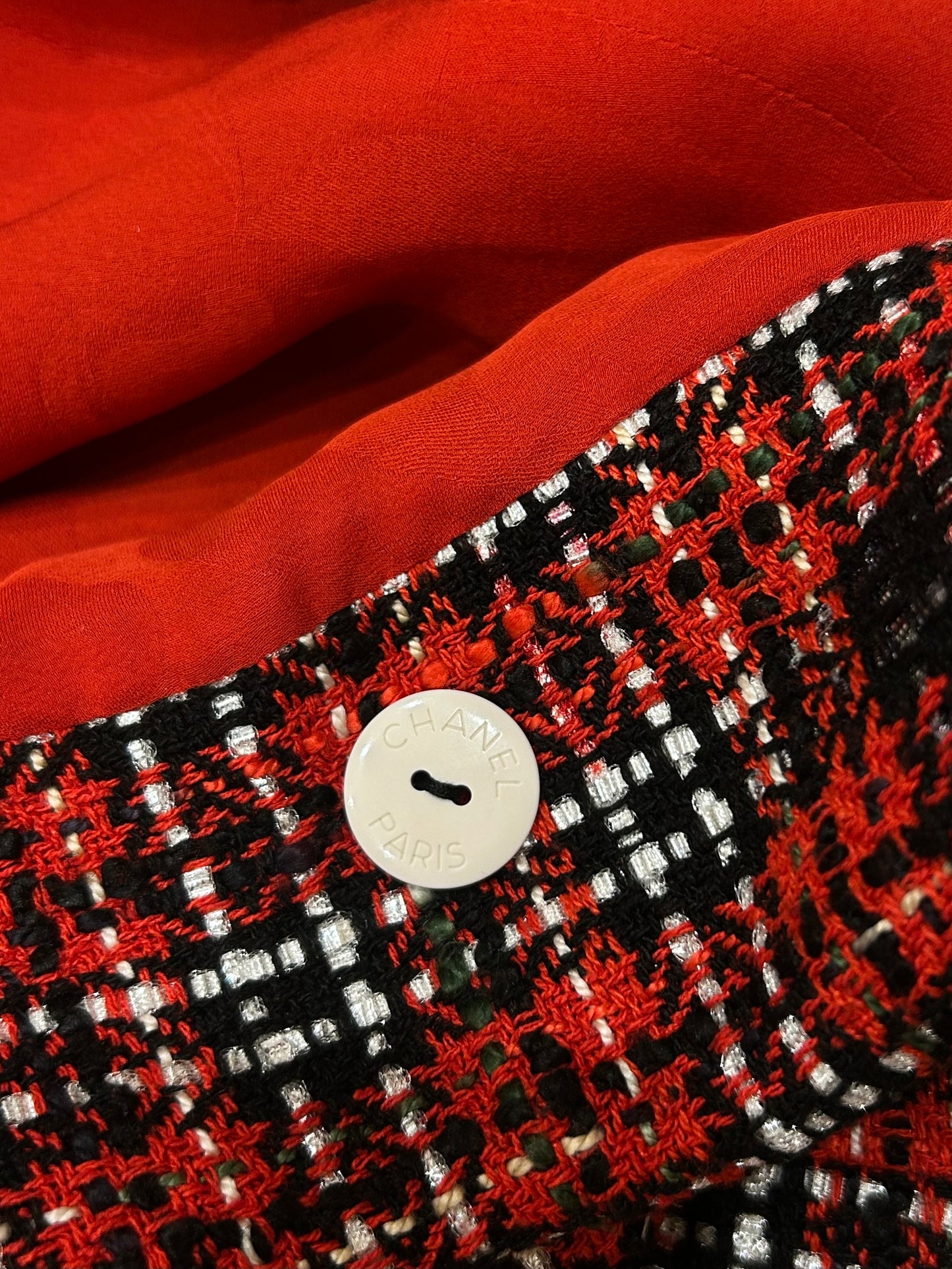 Red tweed jumpsuit