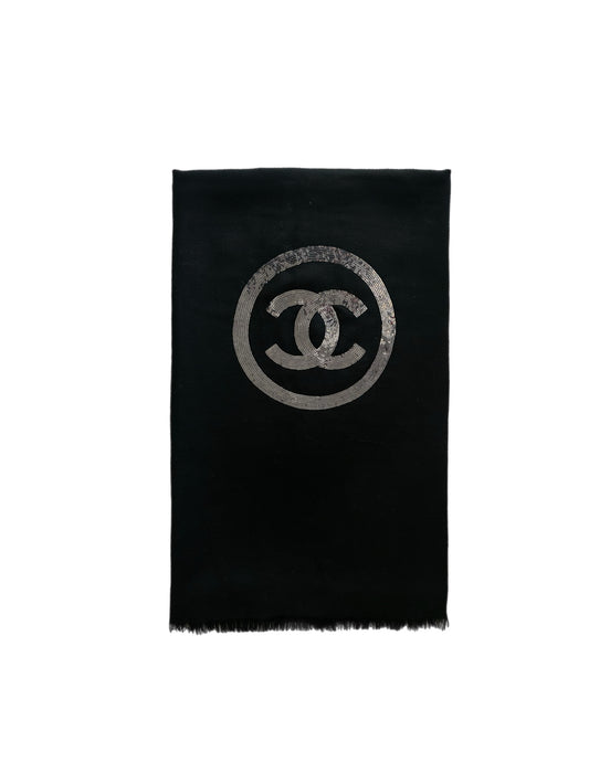 Black sequin scarf