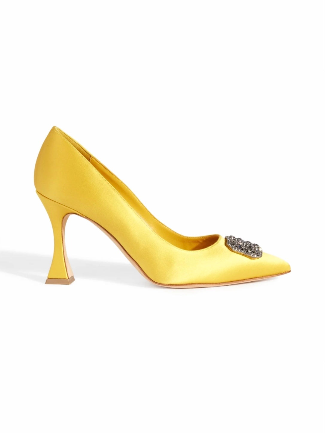 Floritanuhi yellow satin pumps