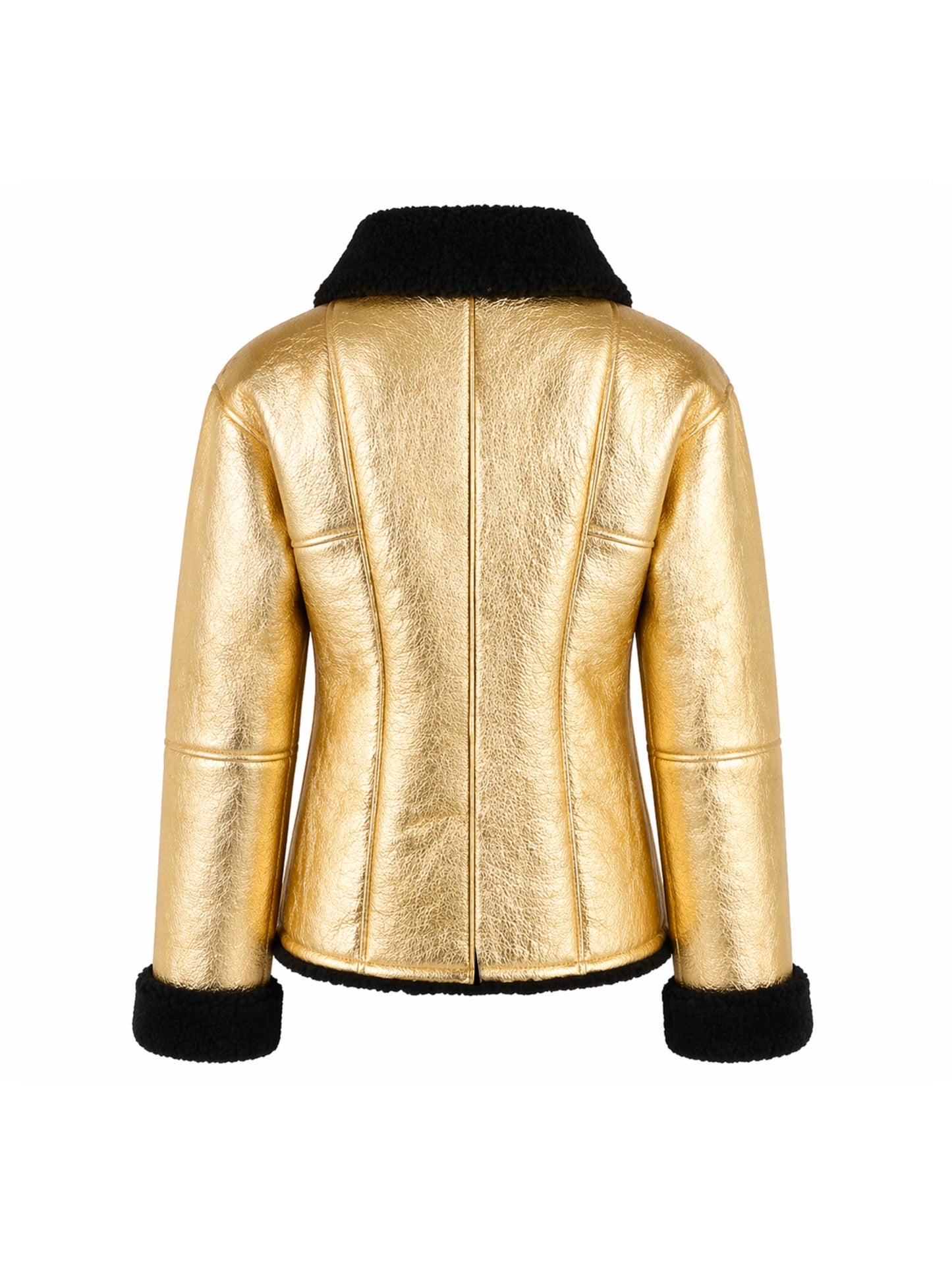Gold shearling jacket
