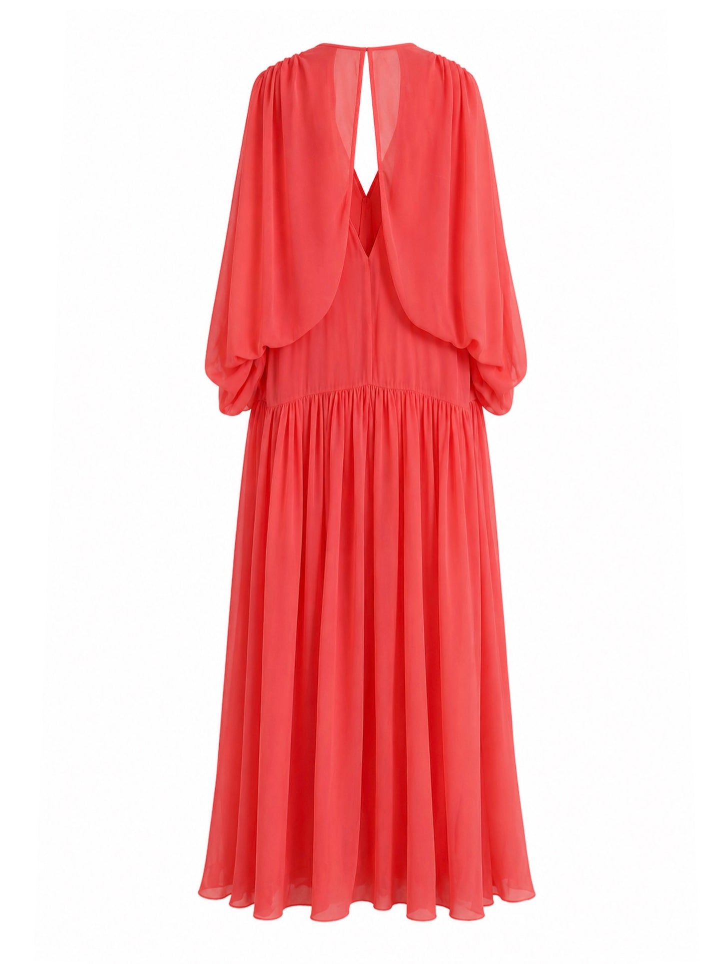 Orange long silk dress