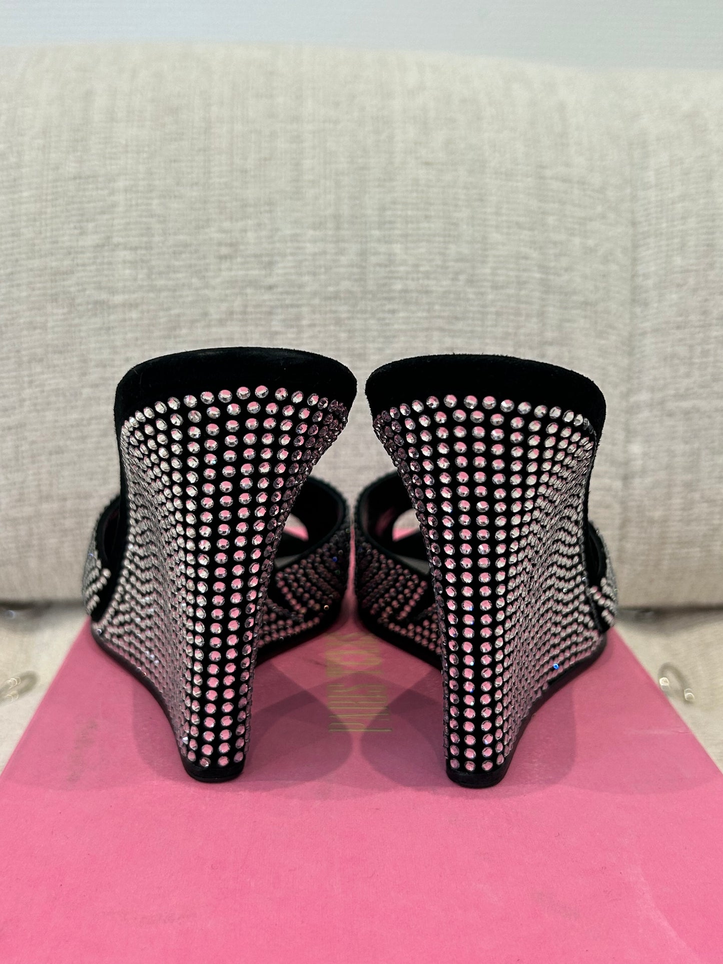Black strass mules