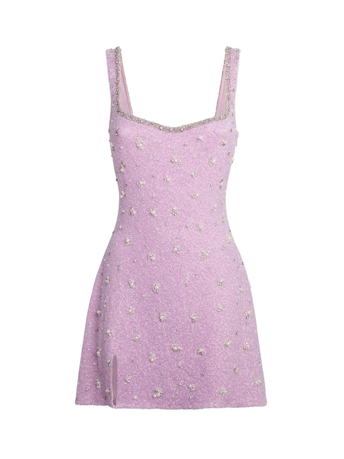 Crystal mini slit dress
