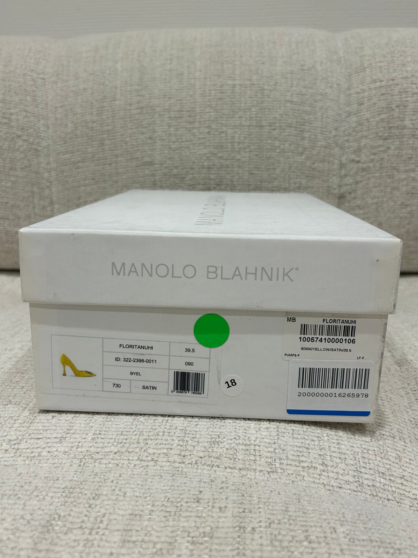 Floritanuhi yellow satin pumps