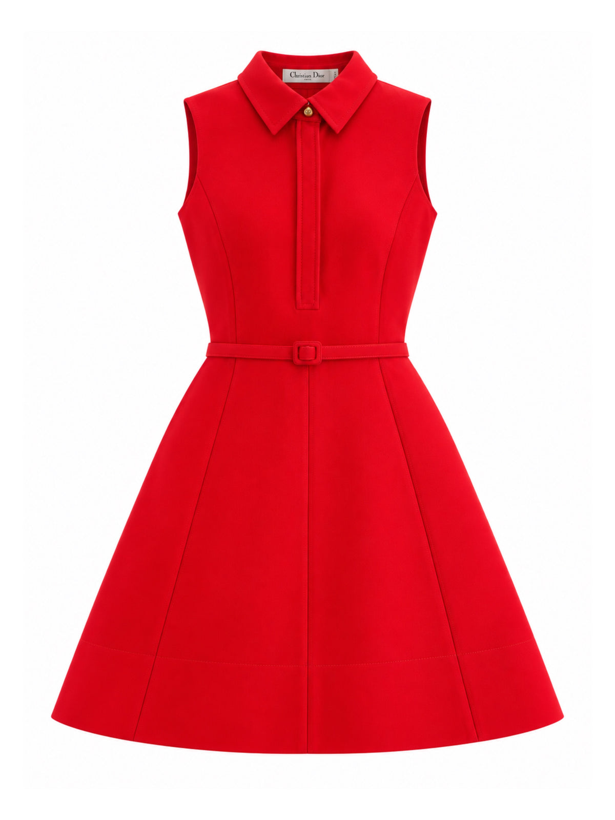 Red belted dress