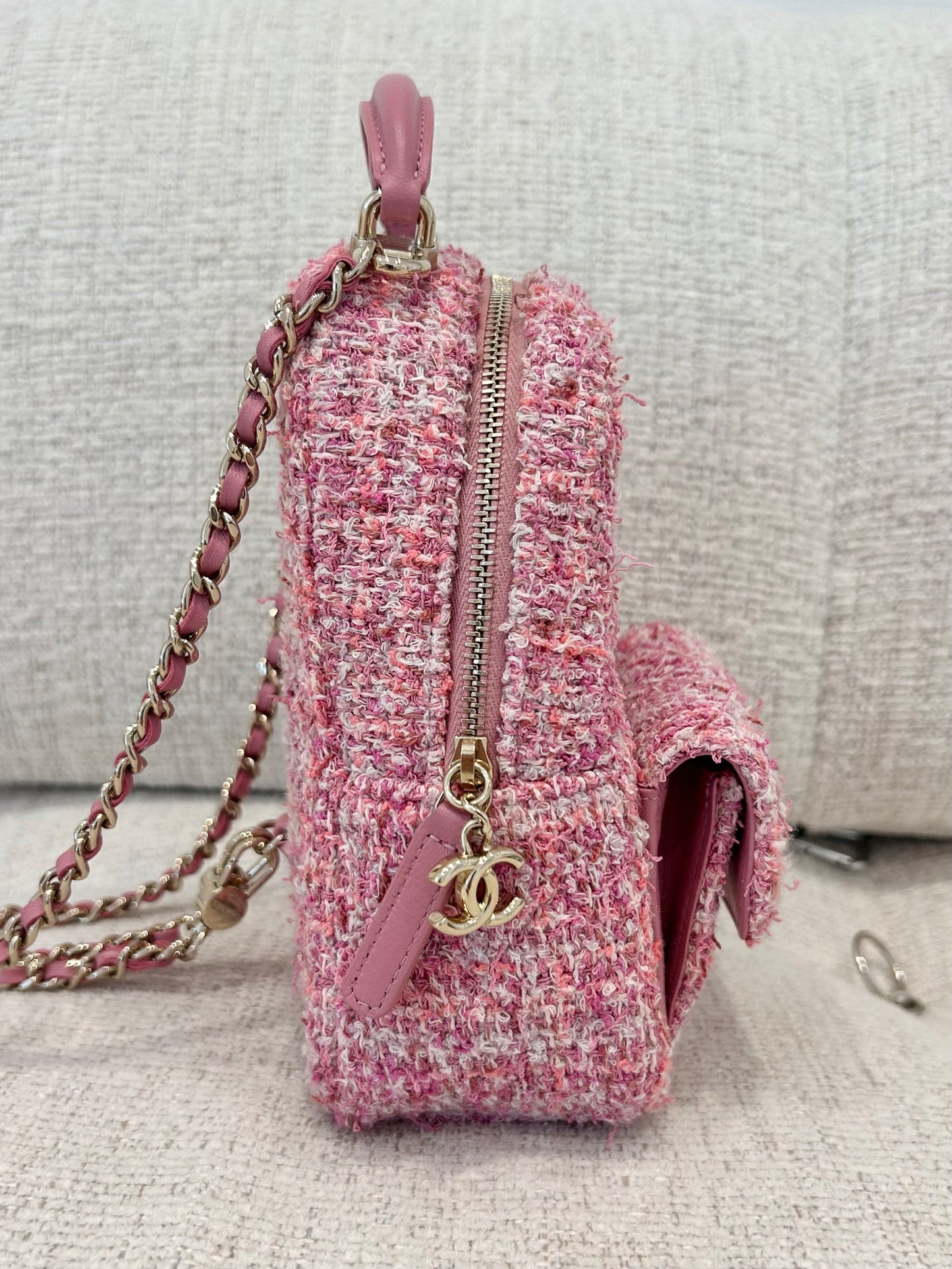 Mini tweed backpack