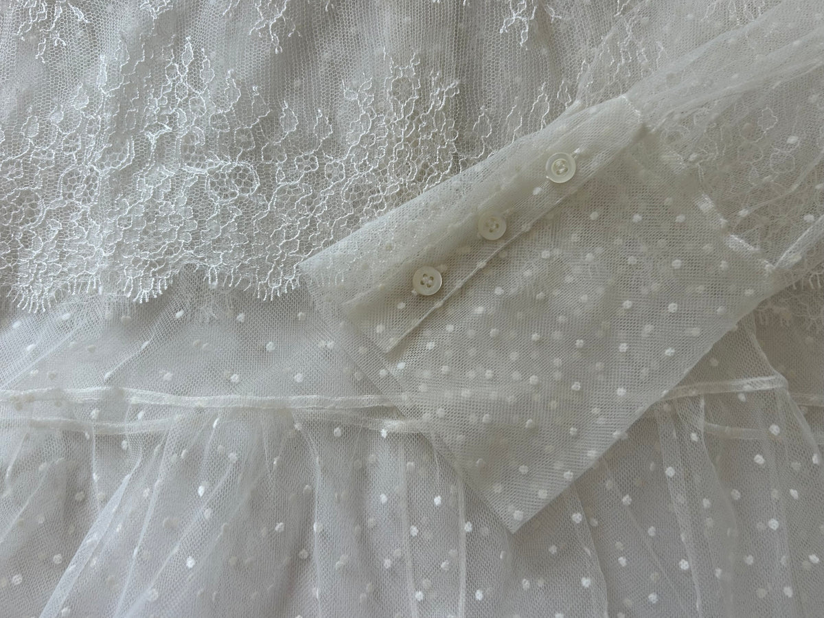 Plumetis and lace blouse