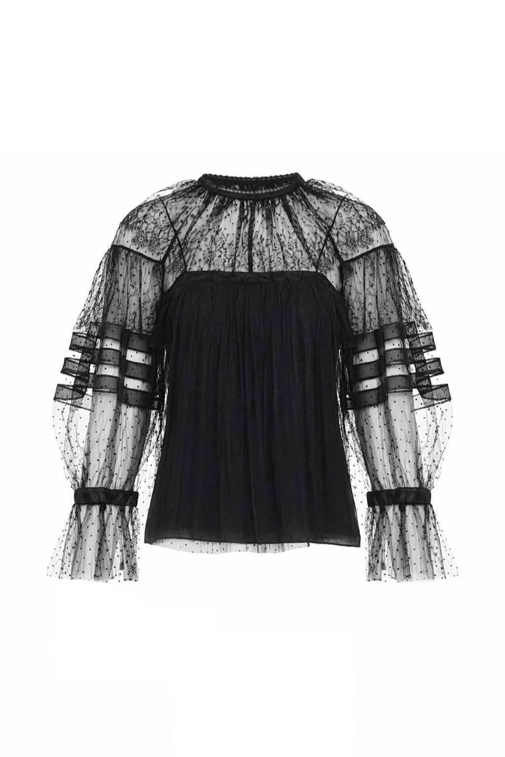 Lace and tulle blouse