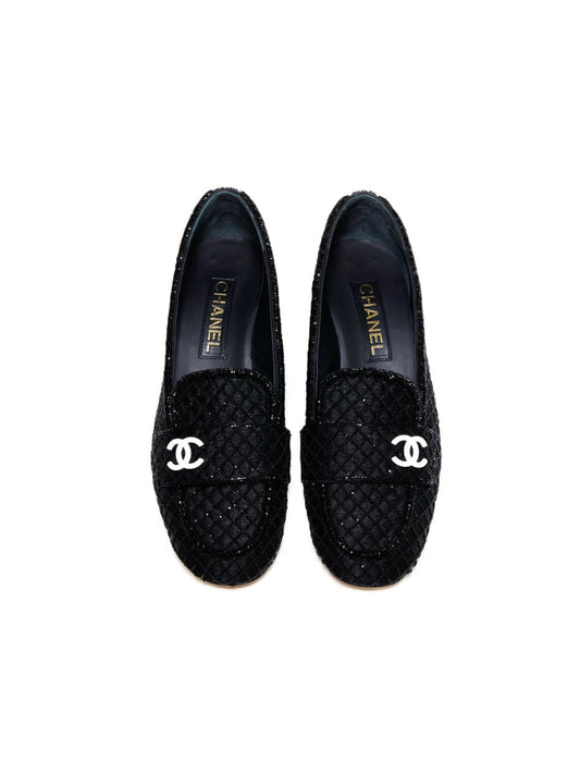 Quilted beaded loafers