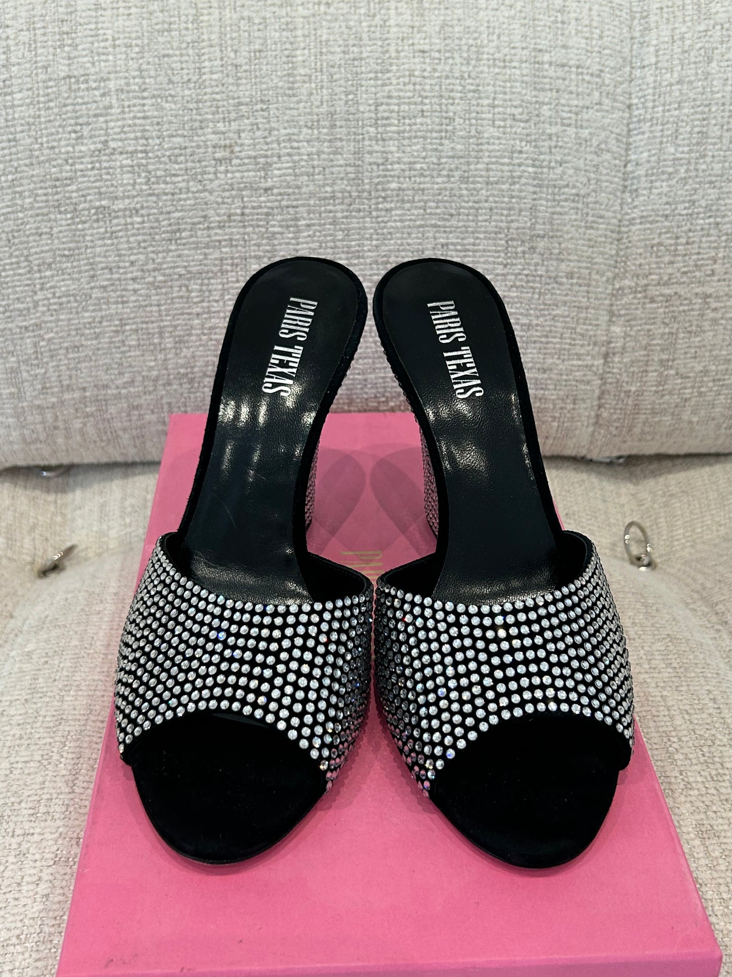 Black strass mules