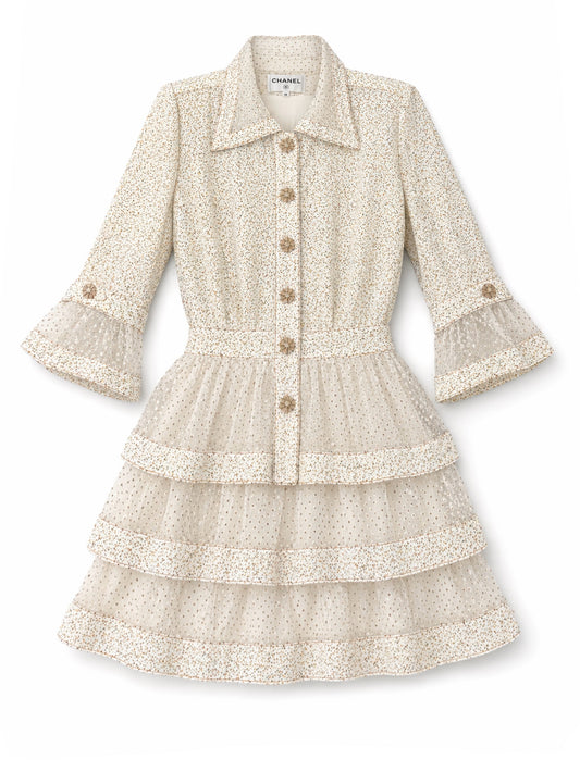 Tweed tulle dress