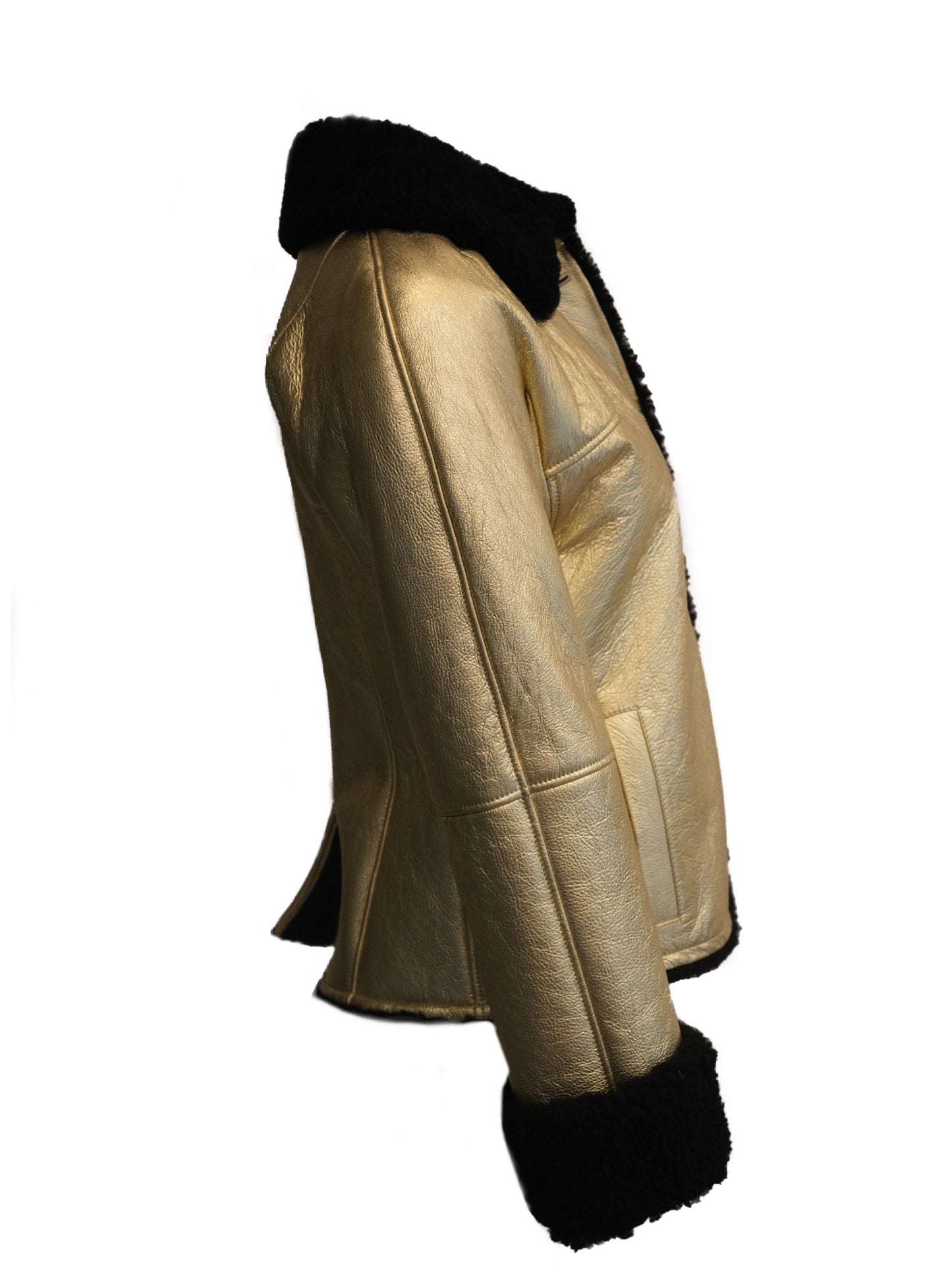 Gold shearling jacket