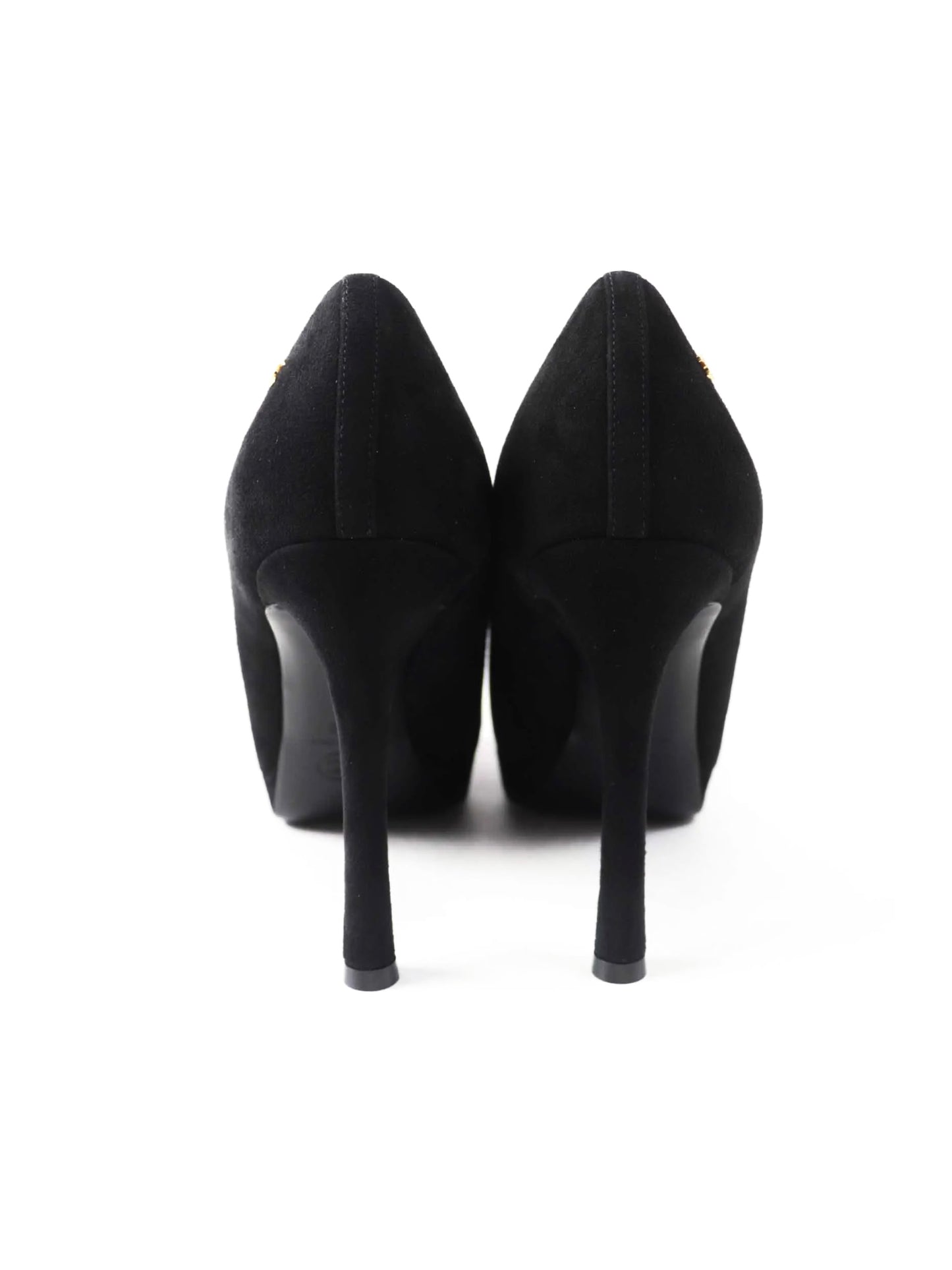 Black suede pumps