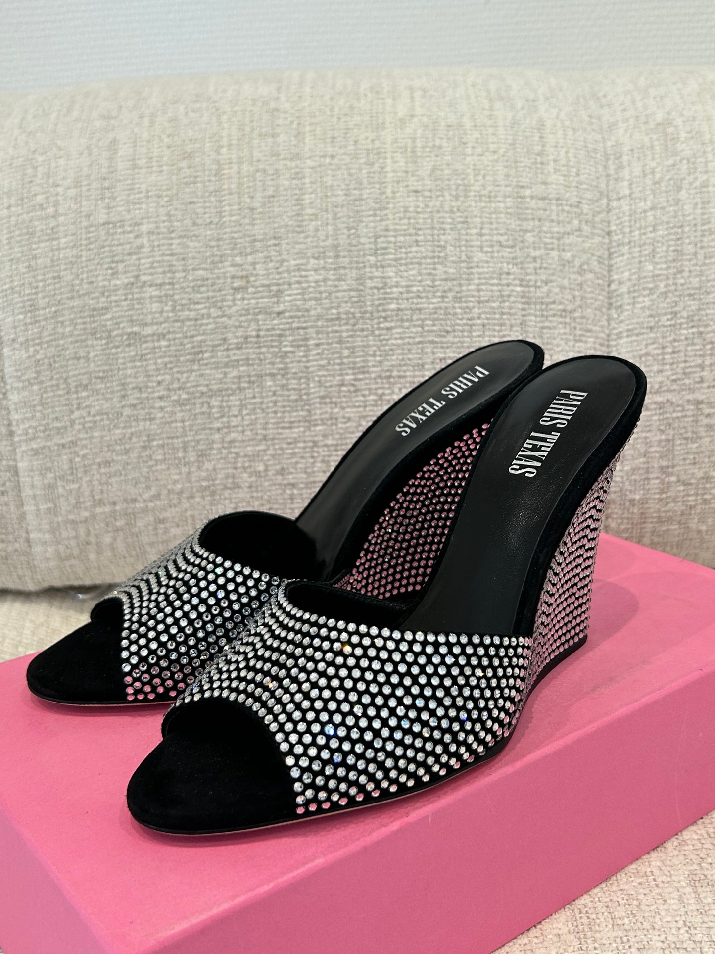 Black strass mules