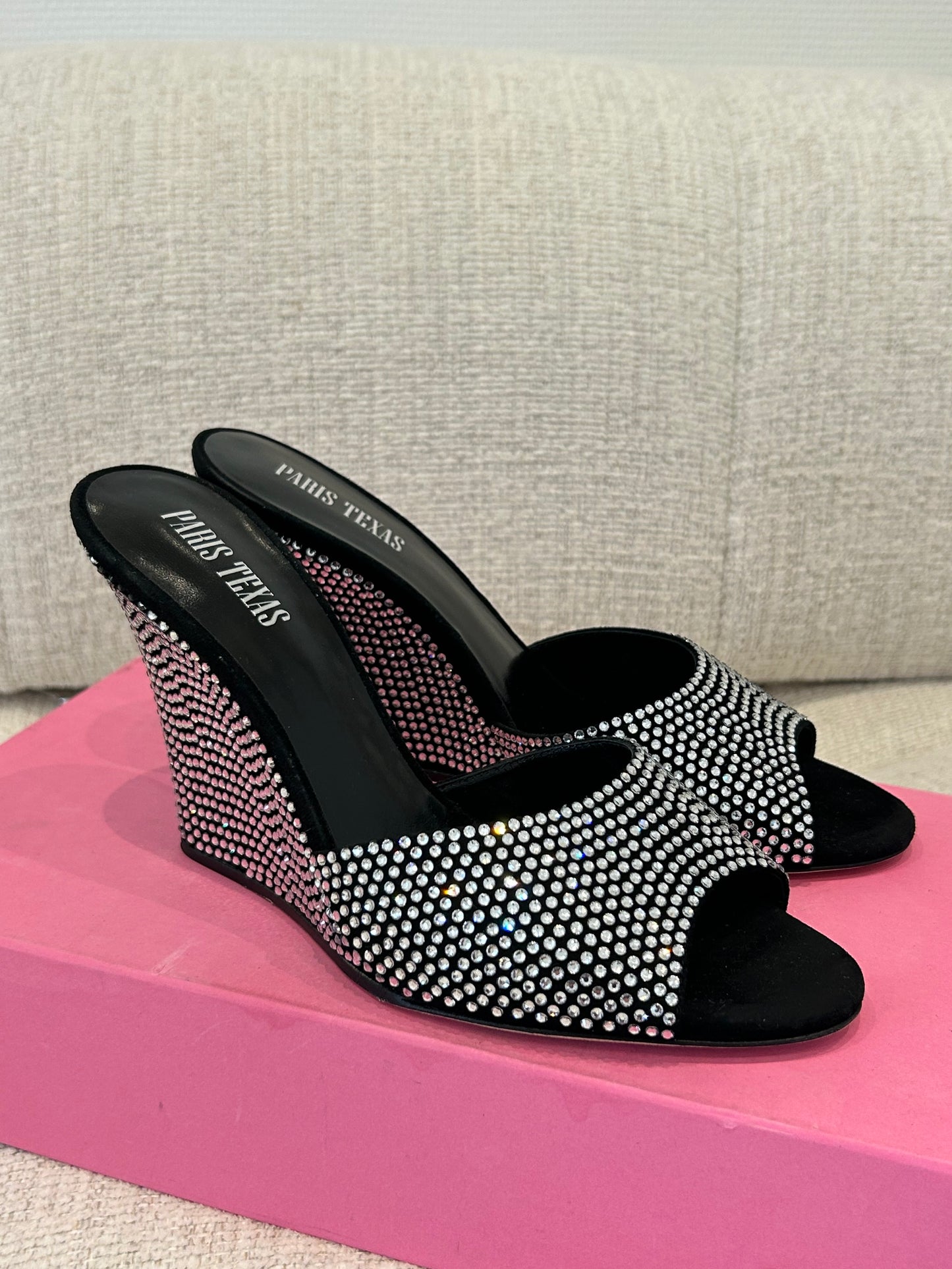 Black strass mules